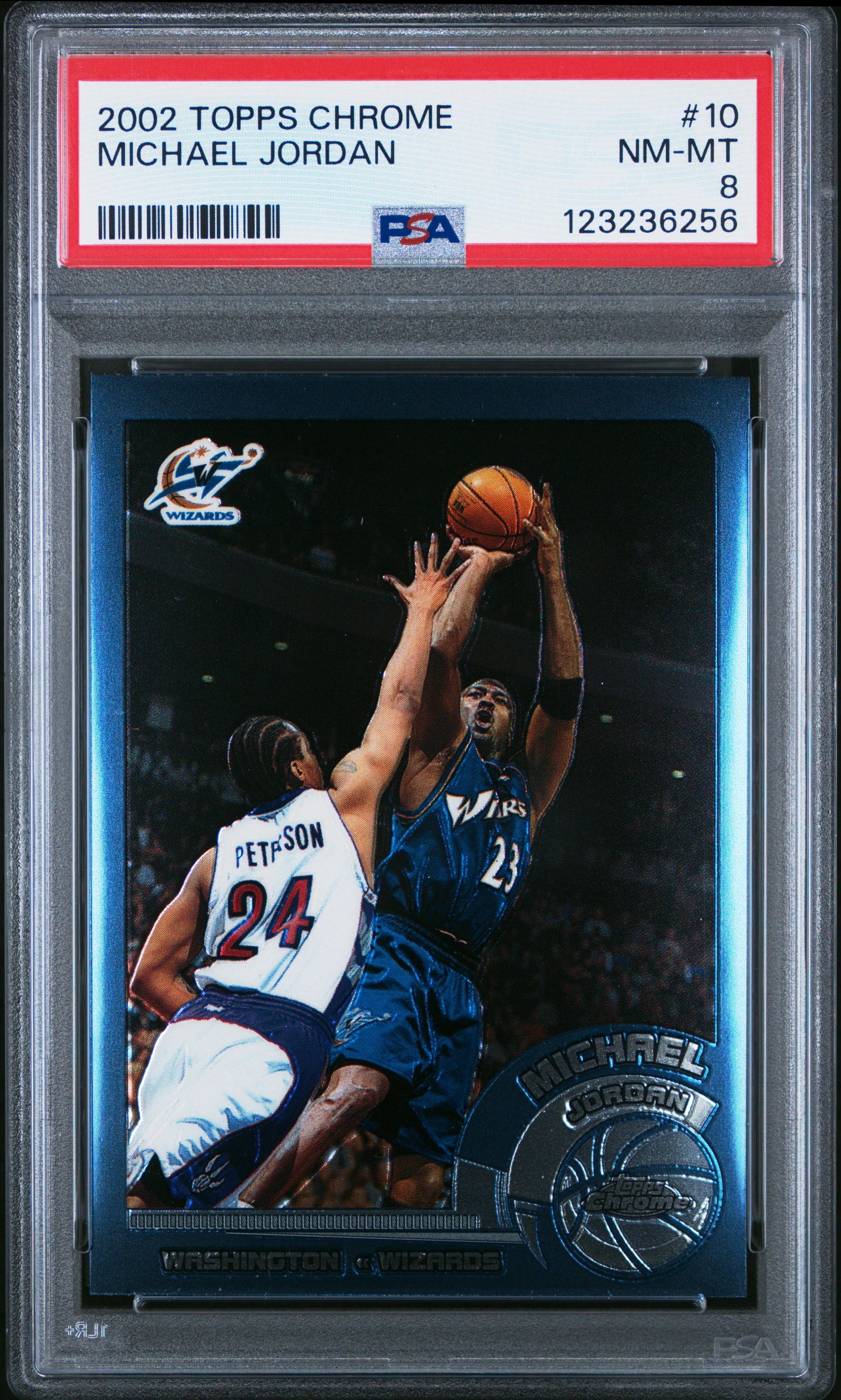 MICHAEL JORDAN | 2002 TOPPS CHROME 10 | PSA NM-MT 8