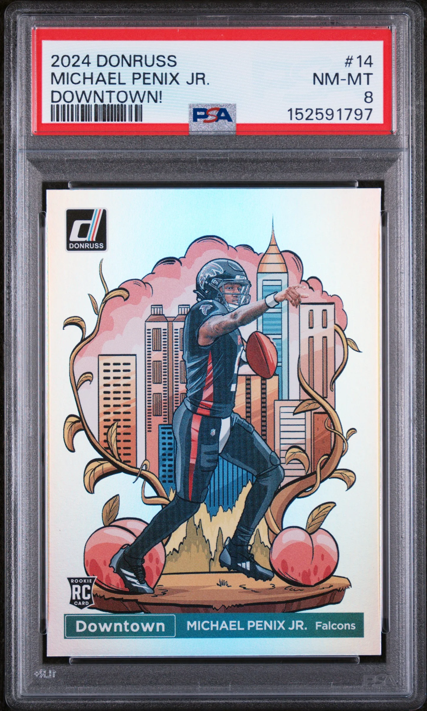 MICHAEL PENIX JR. | 2024 PANINI DONRUSS DOWNTOWN! 14 | PSA NM-MT 8
