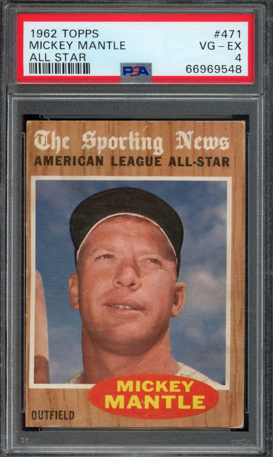 MICKEY MANTLE | 1962 TOPPS | PSA VG-EX 4