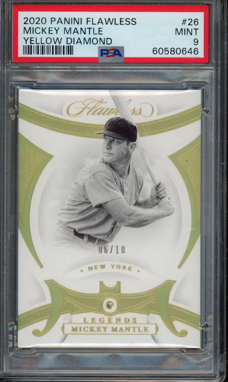 MICKEY MANTLE | 2020 PANINI FLAWLESS | PSA MINT 9