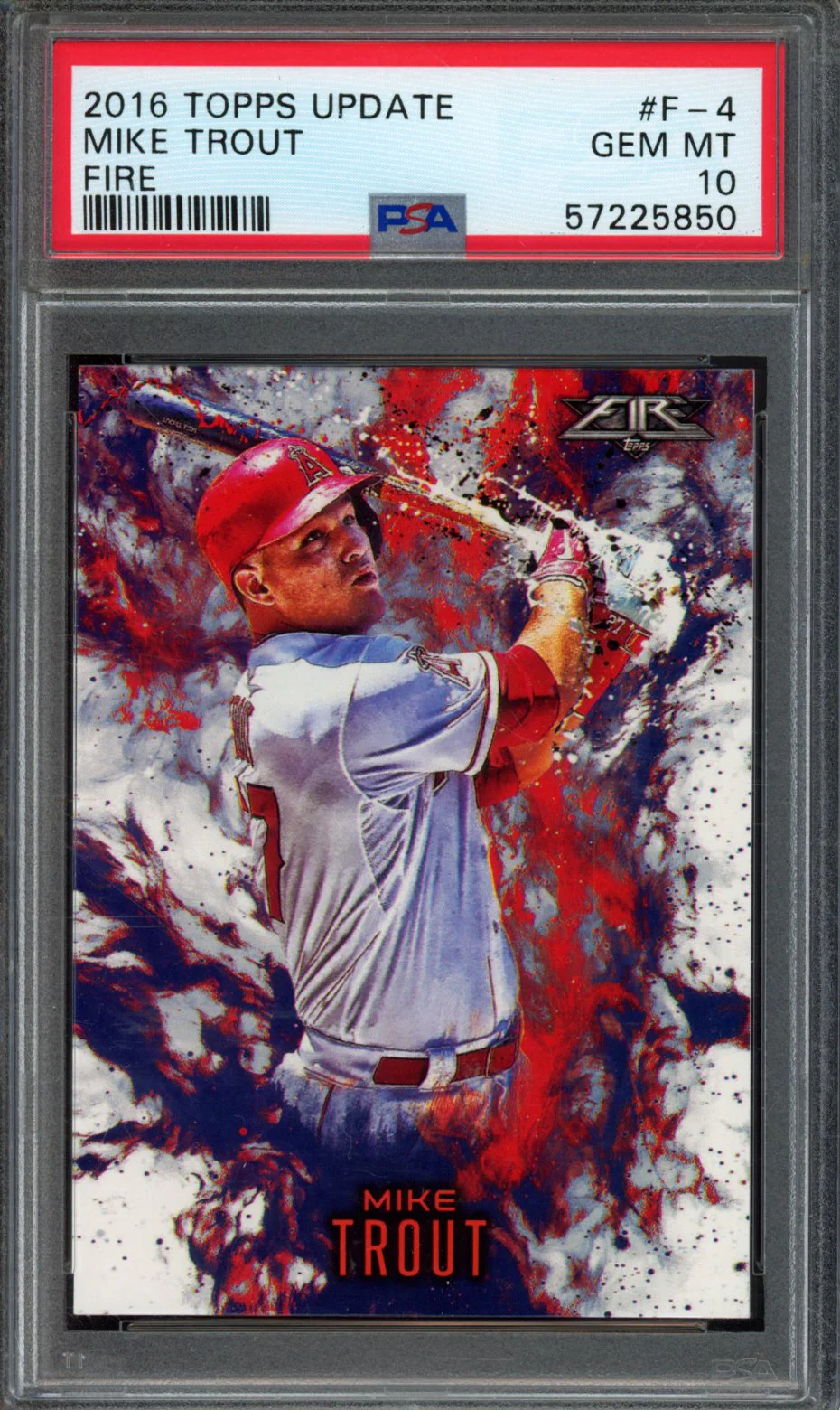 MIKE TROUT | 2016 TOPPS UPDATE FIRE | PSA GEM MT 10