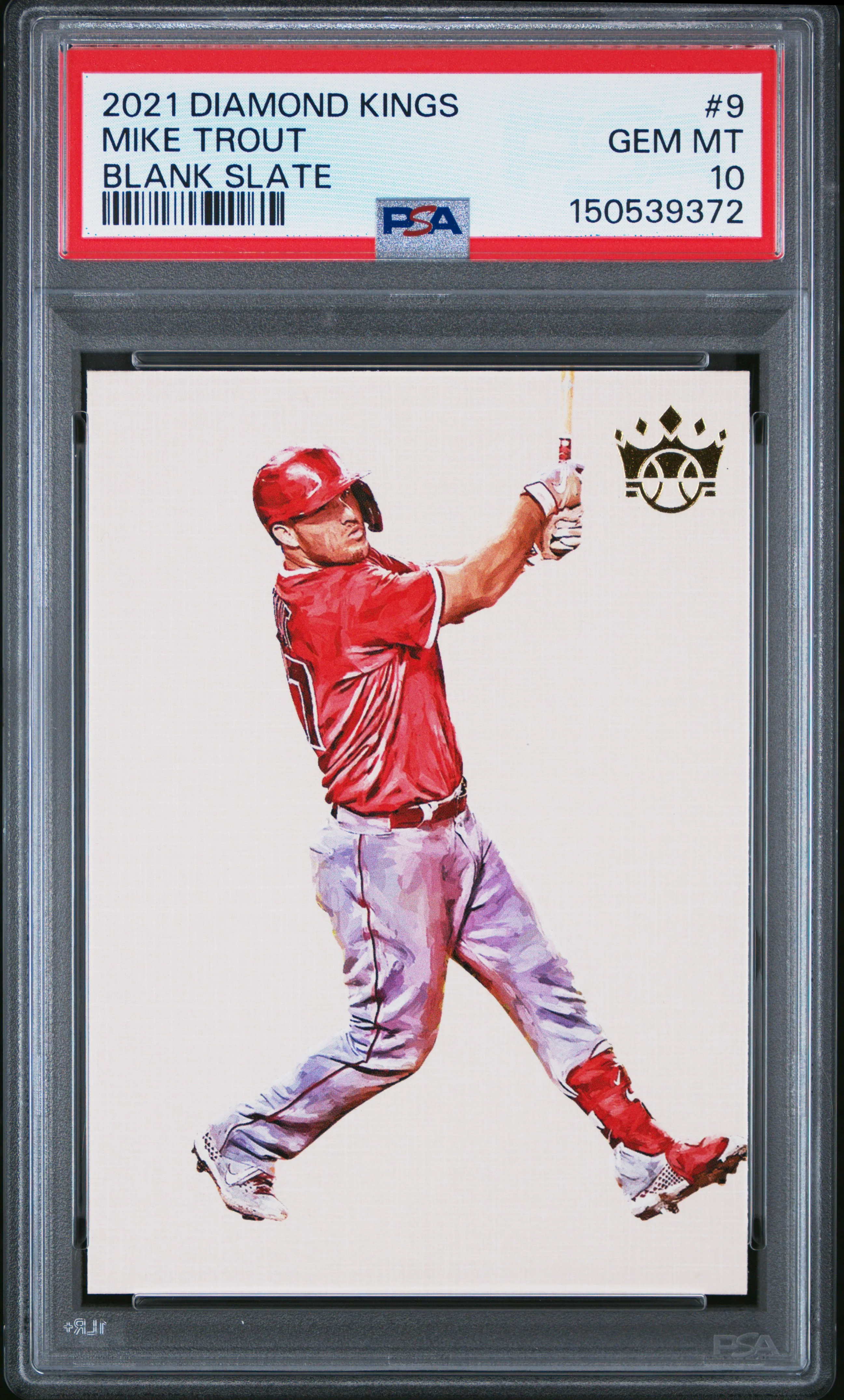 MIKE TROUT | 2021 PANINI DIAMOND KINGS BLANK SLATE 9 | BLANK SLATE | PSA GEM MT 10