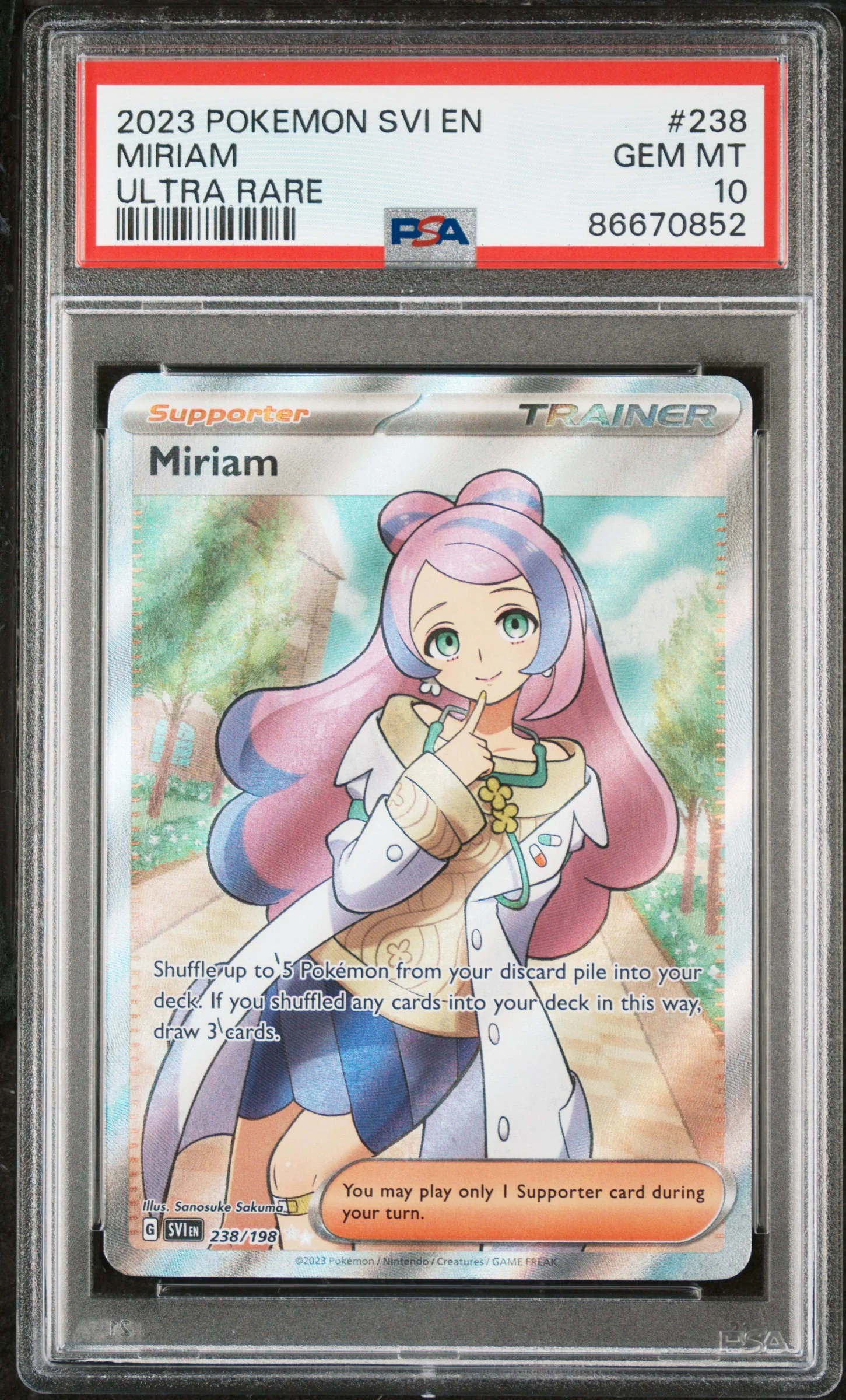 MIRIAM | 2023 POKEMON SVI EN-SCARLET & VIOLET 238 | ULTRA RARE | PSA GEM MT 10
