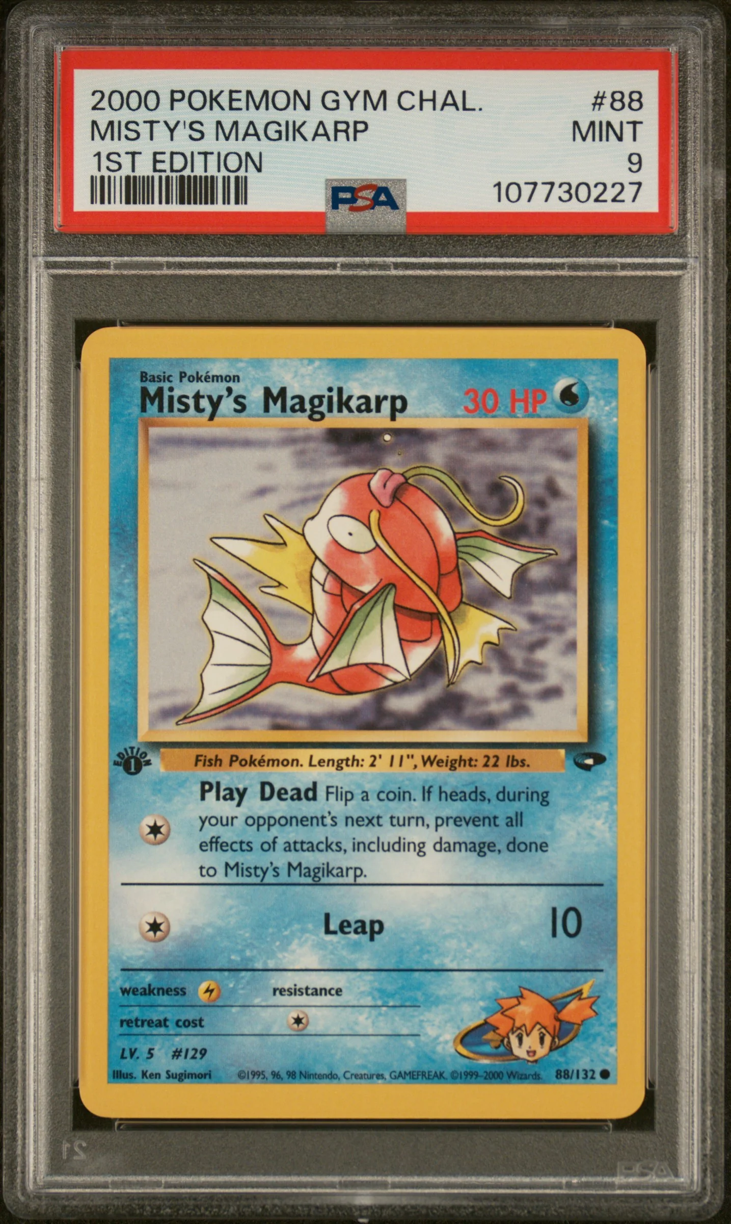 MISTY'S MAGIKARP | 2000 POKEMON GYM CHALLENGE 88 | 1ST EDITION | PSA MINT 9