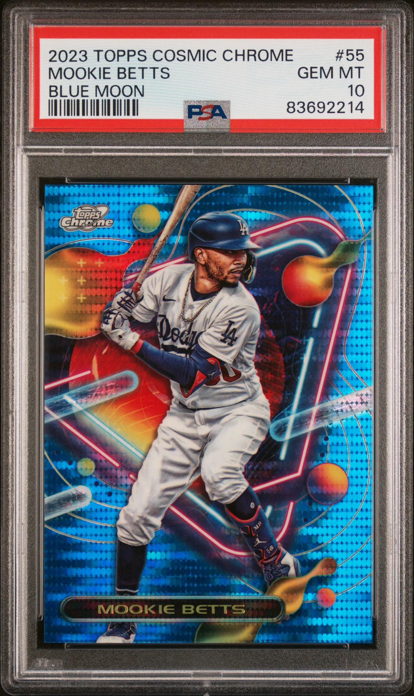 MOOKIE BETTS | 2023 TOPPS COSMIC CHROME 55 | BLUE MOON REFRACTOR | PSA GEM MT 10