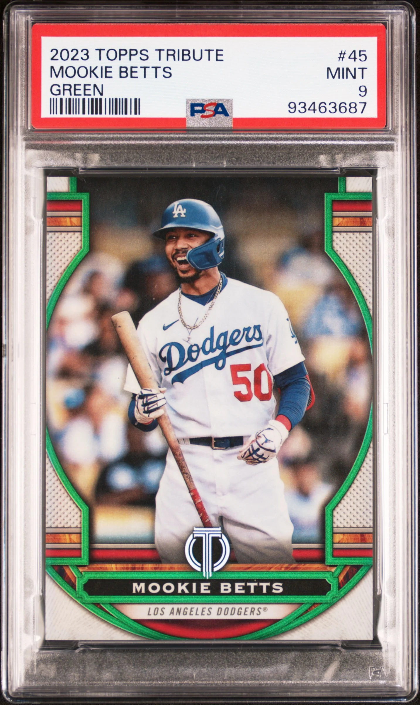 MOOKIE BETTS | 2023 TOPPS TRIBUTE 45 | GREEN | PSA MINT 9