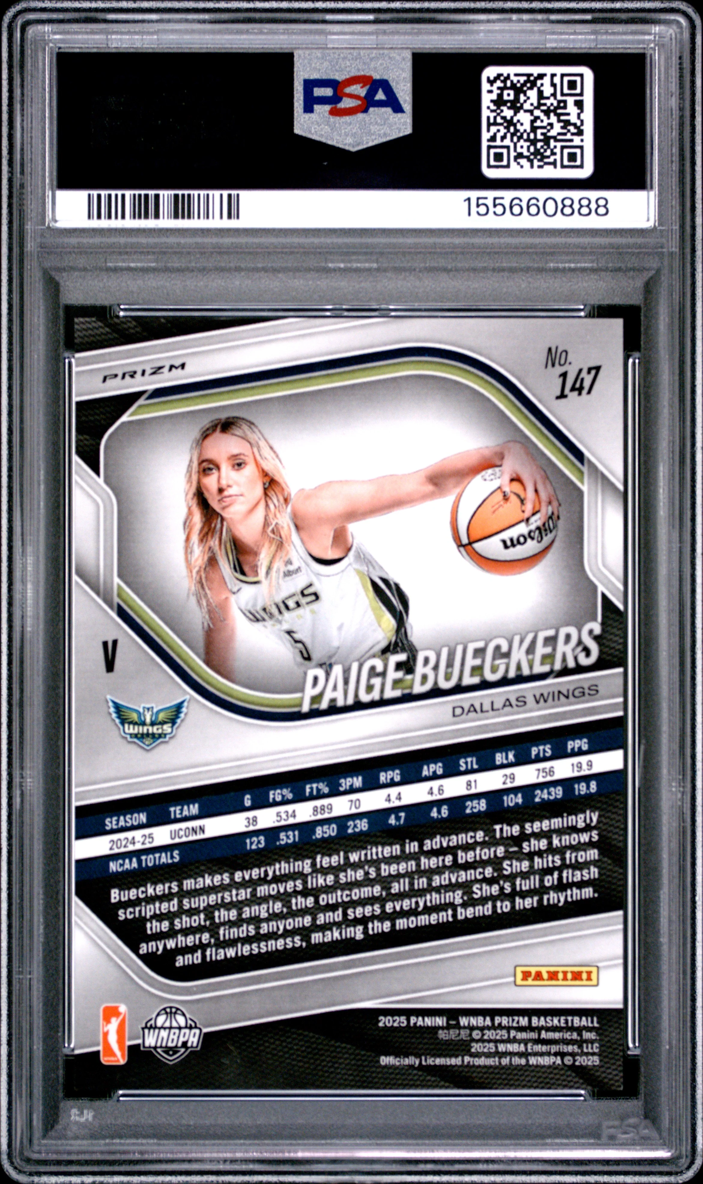 PAIGE BUECKERS | 2025 PANINI PRIZM WNBA 147 | ICE | PSA GEM MT 10 - Image 2
