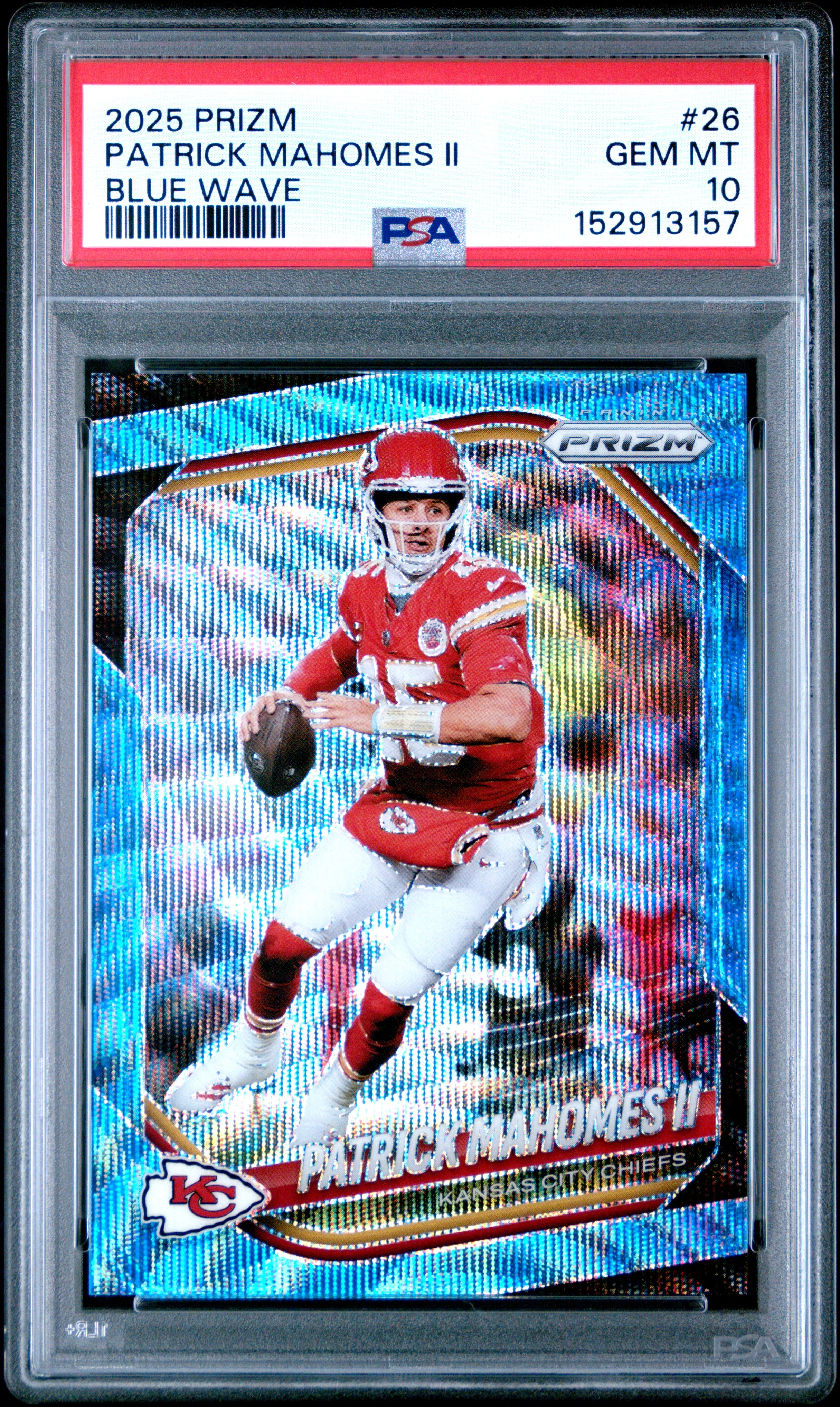 PATRICK MAHOMES II | 2025 PANINI PRIZM 26 | BLUE WAVE | PSA GEM MT 10