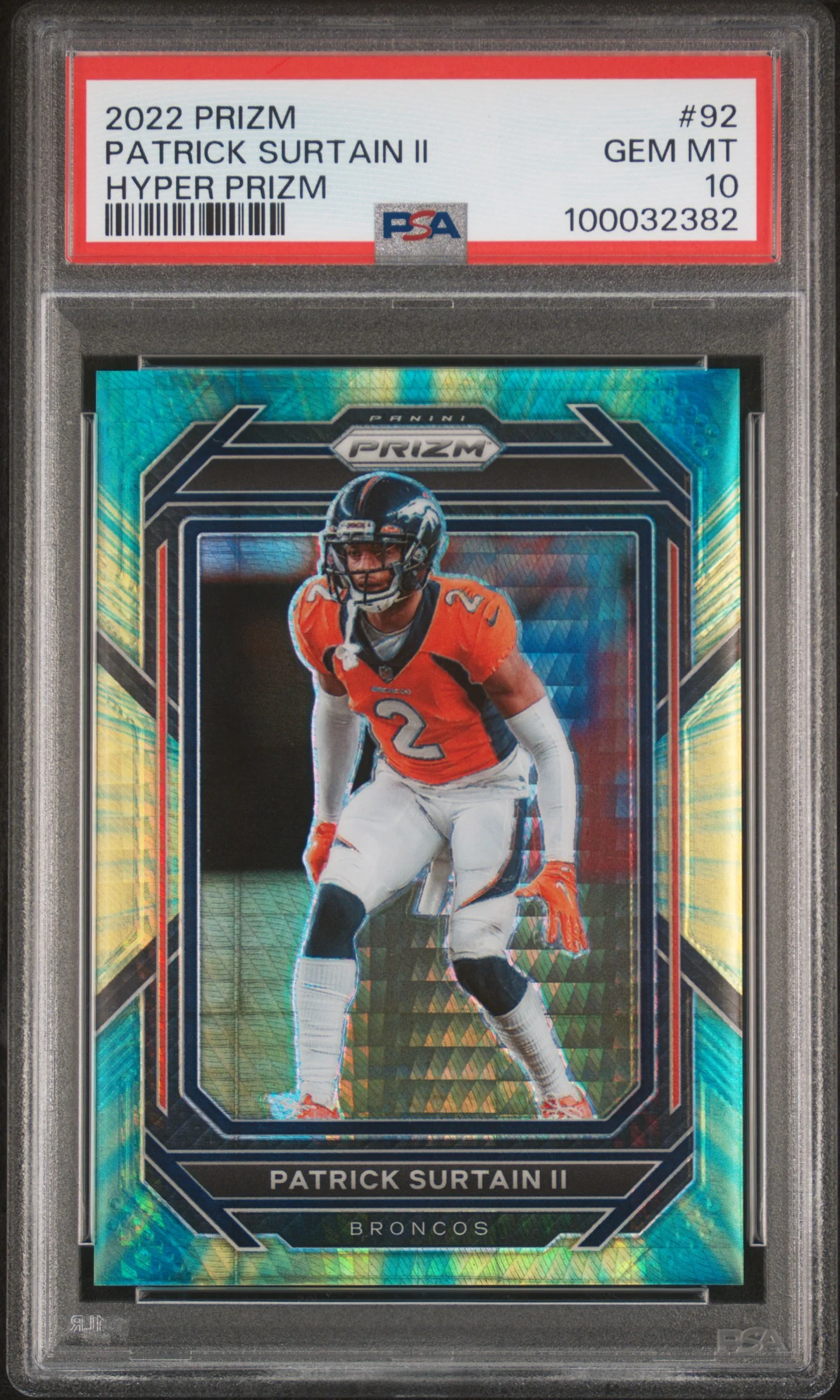 PATRICK SURTAIN II | 2022 PANINI PRIZM 92 | HYPER PRIZM | PSA GEM MT 10