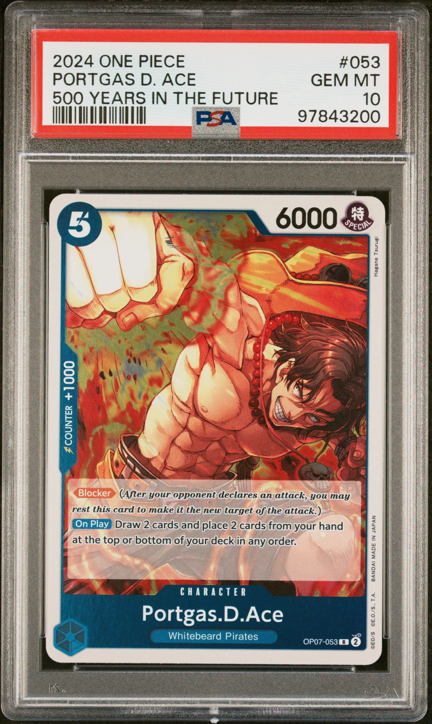 PORTGAS D. ACE | 2024 ONE PIECE OP07-500 YEARS IN THE FUTURE 053 | PSA GEM MT 10