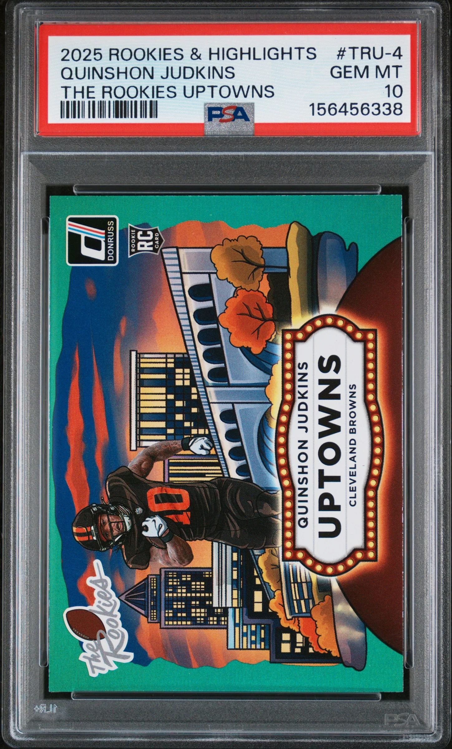 QUINSHON JUDKINS | 2025 DONRUSS ROOKIES & HIGHLIGHTS THE ROOKIES UPTOWNS 4 | PSA GEM MT 10