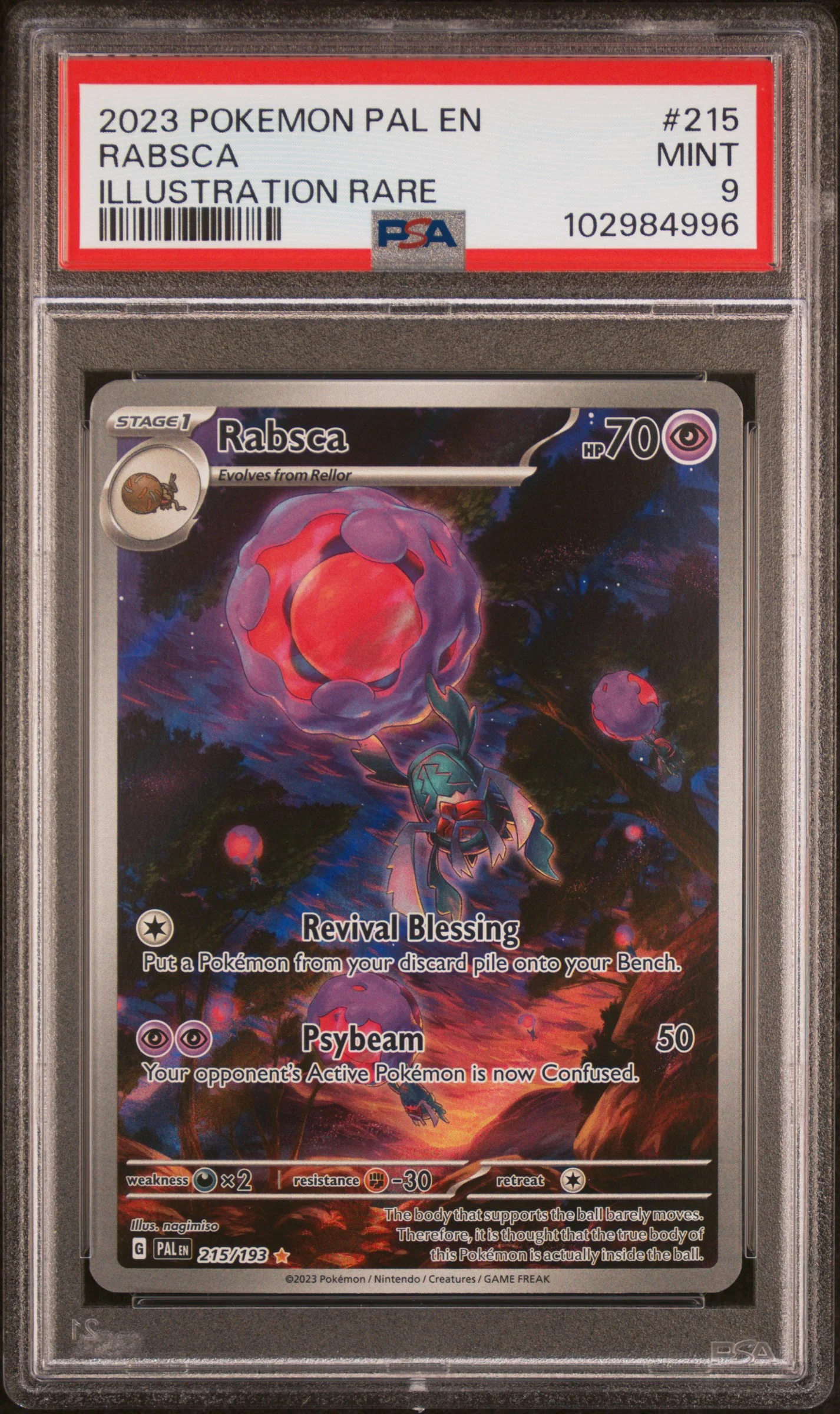 RABSCA | 2023 POKEMON PAL EN-PALDEA EVOLVED 215 | ILLUSTRATION RARE | PSA MINT 9