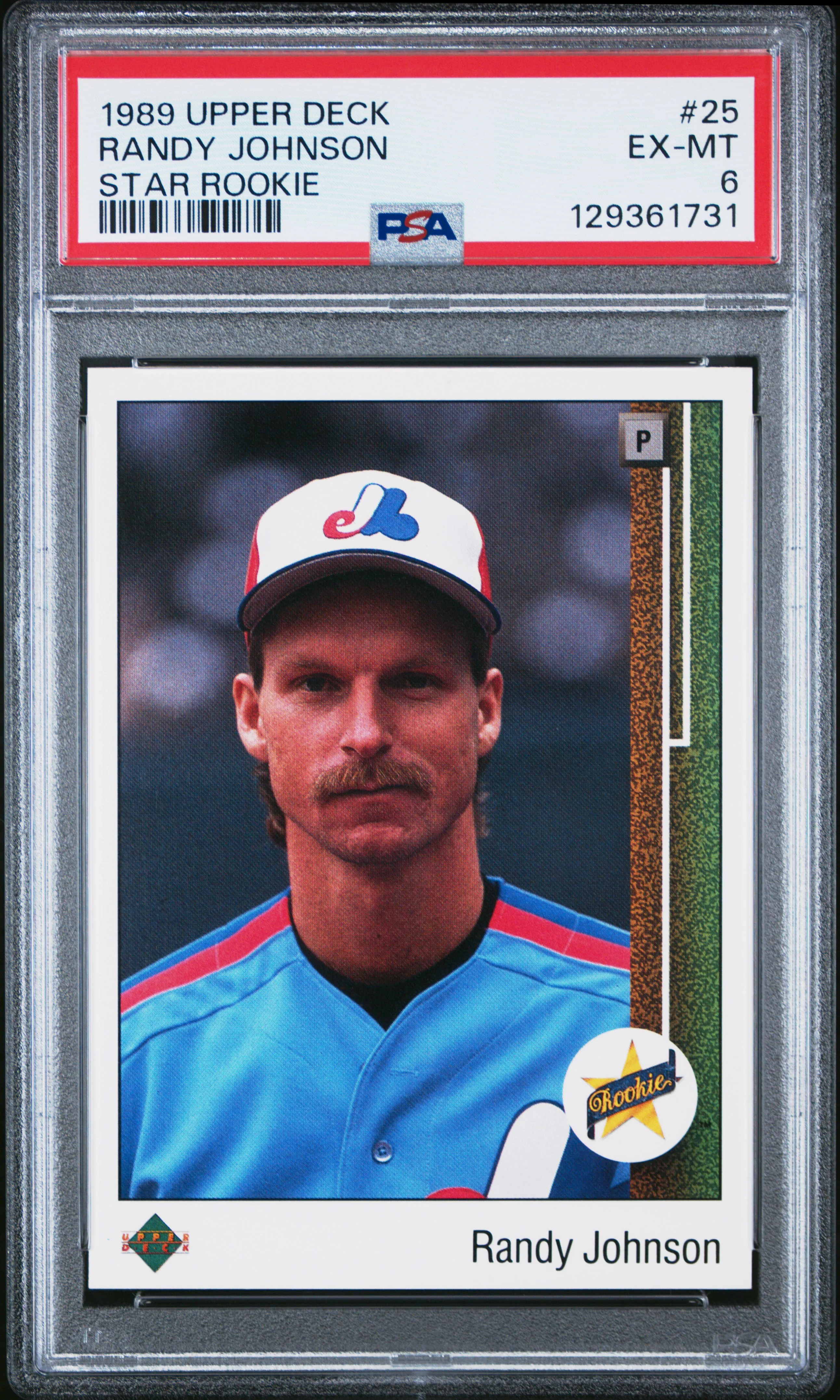RANDY JOHNSON | 1989 UPPER DECK 25 | STAR ROOKIE | PSA EX-MT 6