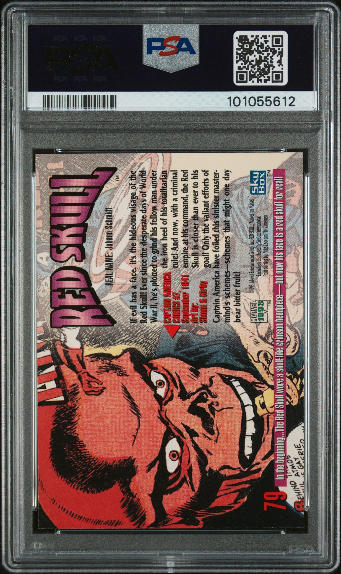 RED SKULL | 1993 MARVEL MASTERPIECES 79 | PSA MINT 9 - Image 2