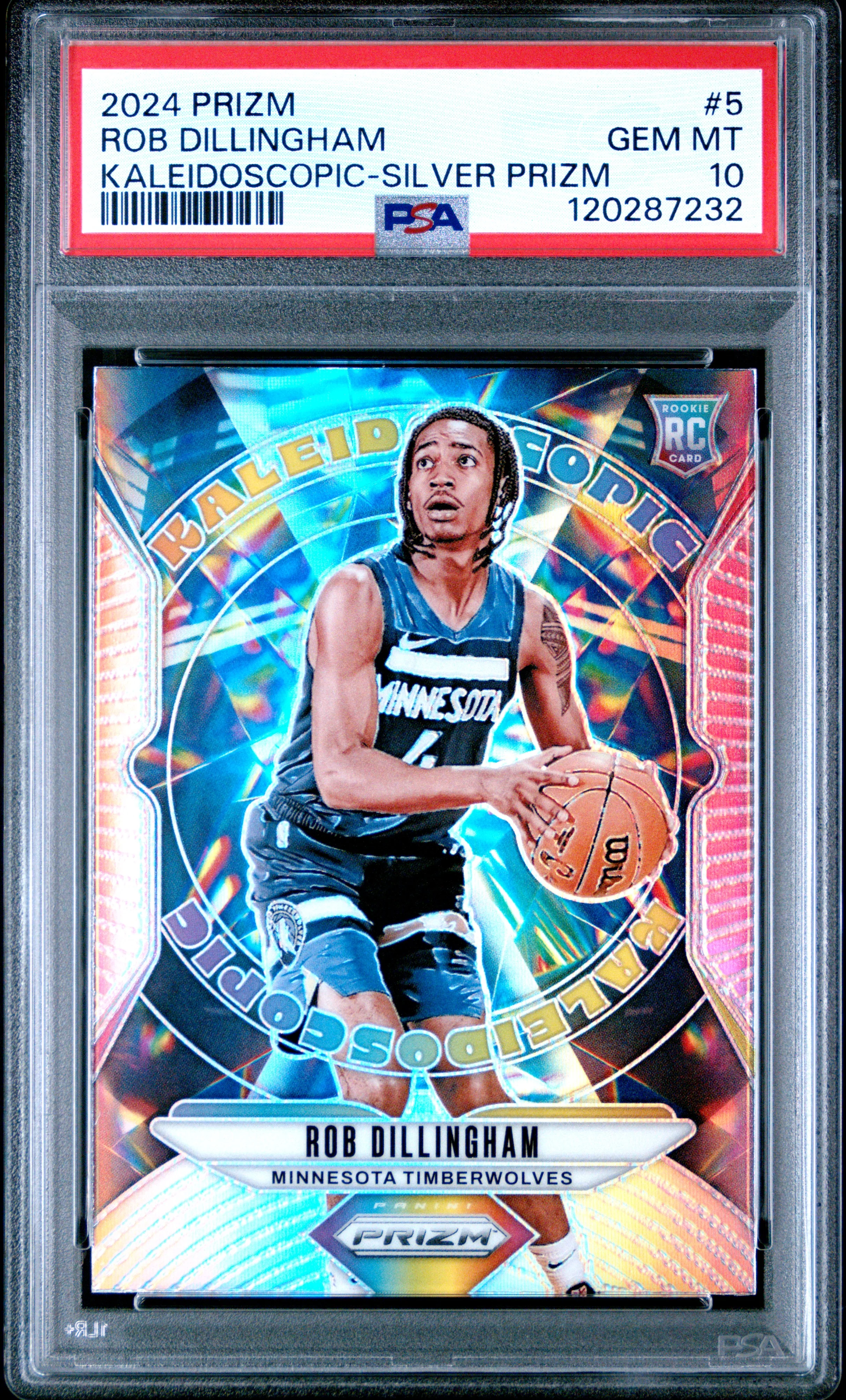 ROB DILLINGHAM | 2024 PANINI PRIZM KALEIDOSCOPIC 5 | KALEIDOSCOPIC-SILVER PRIZM | PSA GEM MT 10