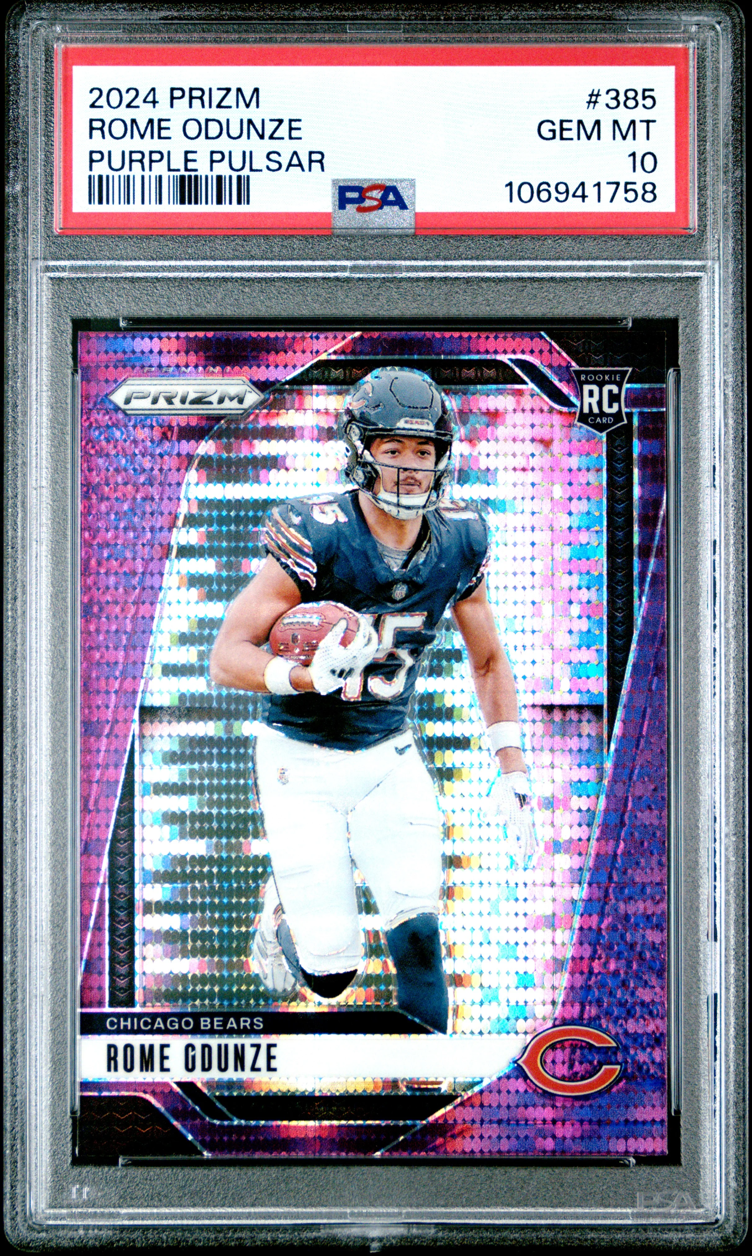 ROME ODUNZE | 2024 PANINI PRIZM 385 | PURPLE PULSAR | PSA GEM MT 10