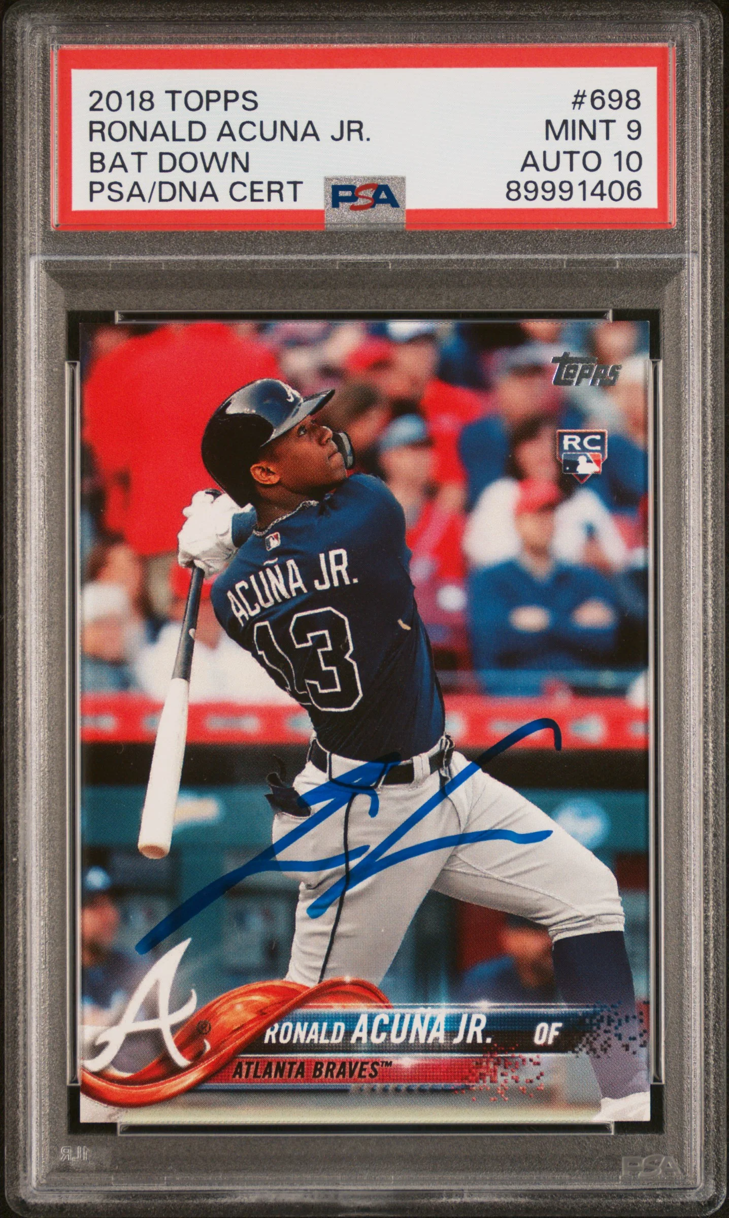 RONALD ACUNA JR. | 2018 TOPPS 698 | BAT DOWN | PSA MINT 9