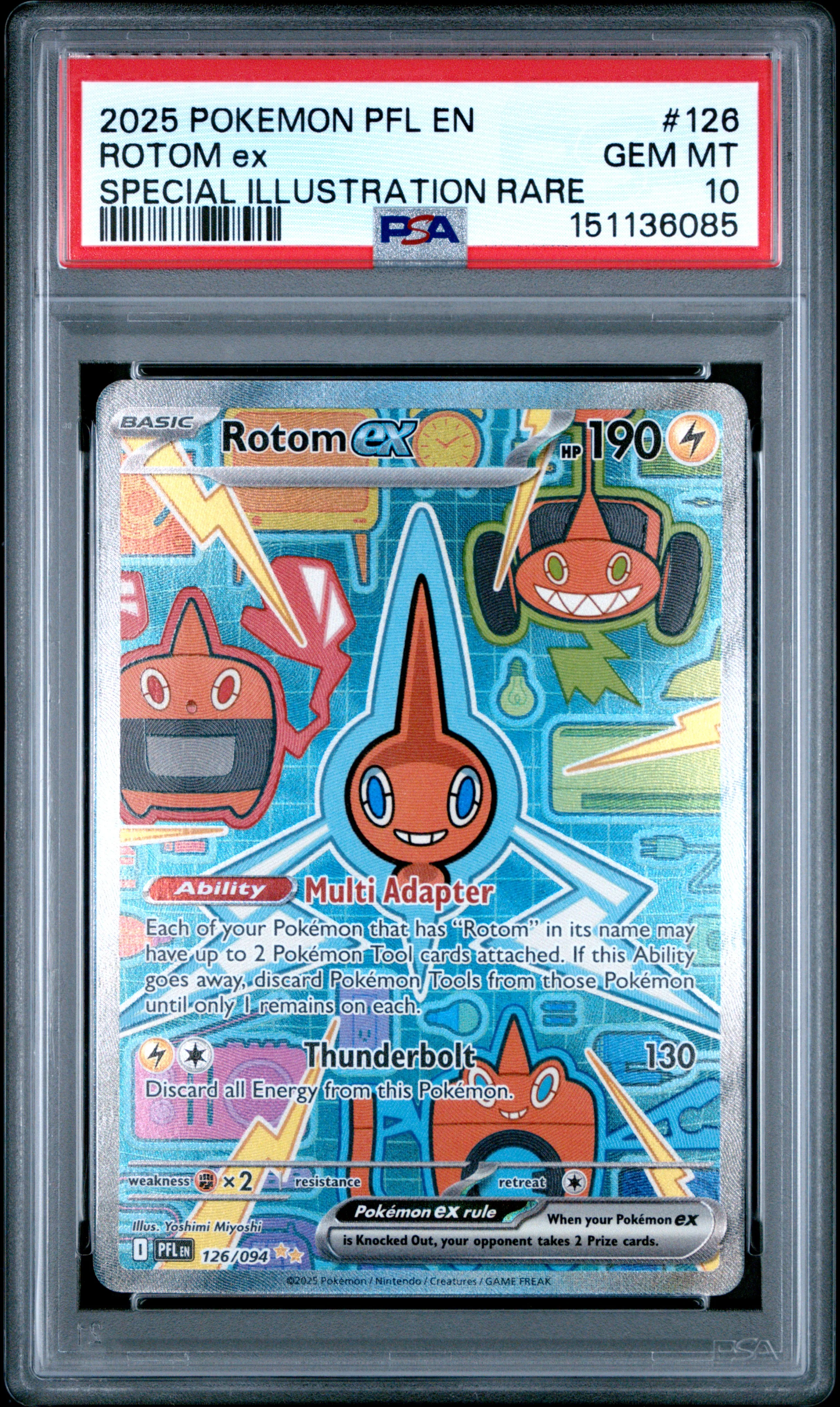 ROTOM ex | 2025 POKEMON PFL EN-PHANTASMAL FLAMES 126 | SPECIAL ILLUSTRATION RARE | PSA GEM MT 10