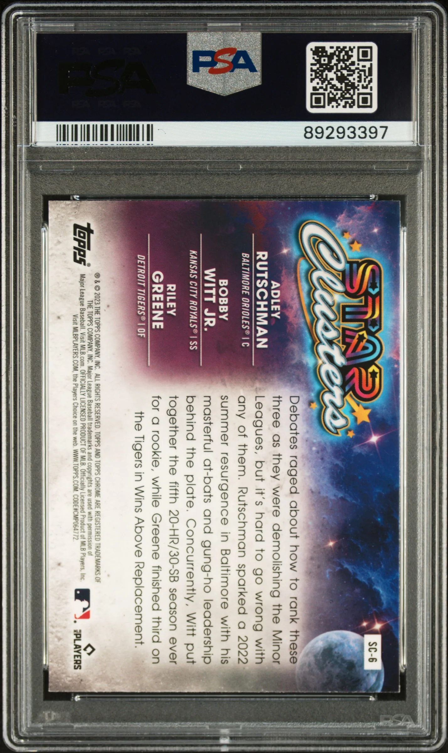 RTSCHMN/WT JR./GRN | 2023 TOPPS COSMIC CHROME STAR CLUSTERS SC6 | PSA NM 7 - Image 2
