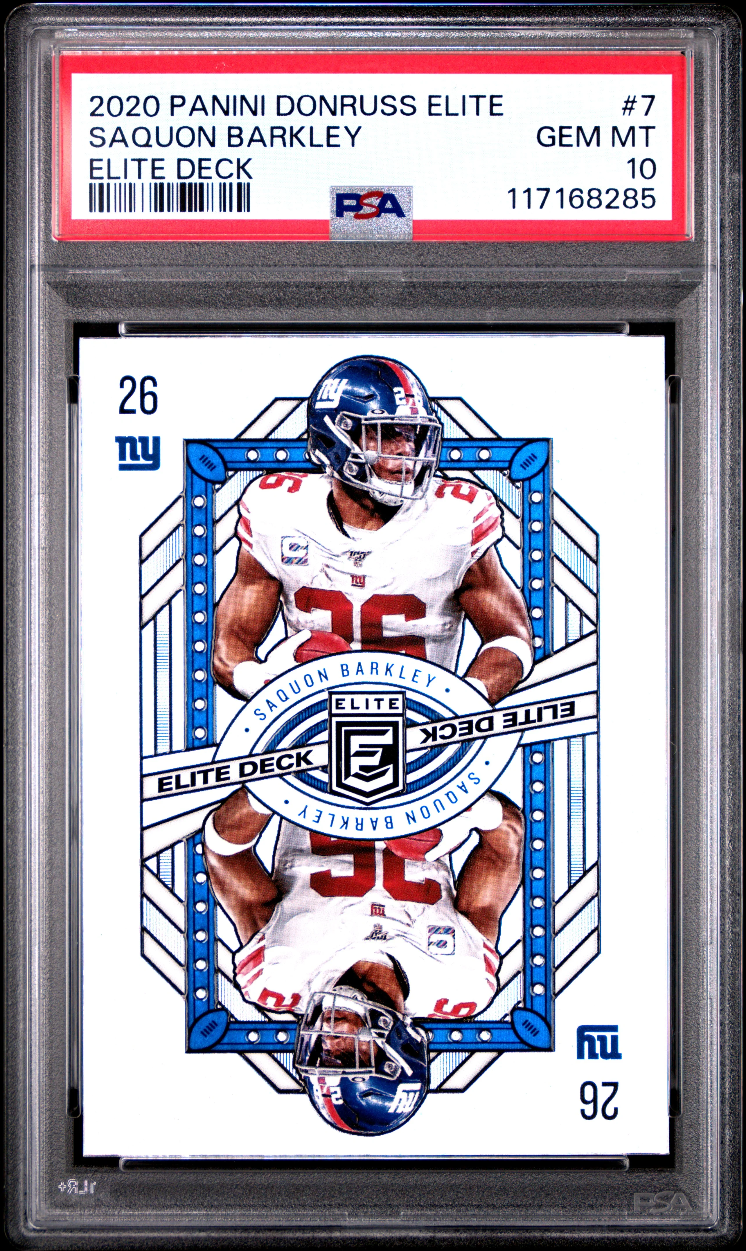 SAQUON BARKLEY | 2020 PANINI DONRUSS ELITE ELITE DECK 7 | ELITE DECK | PSA GEM MT 10