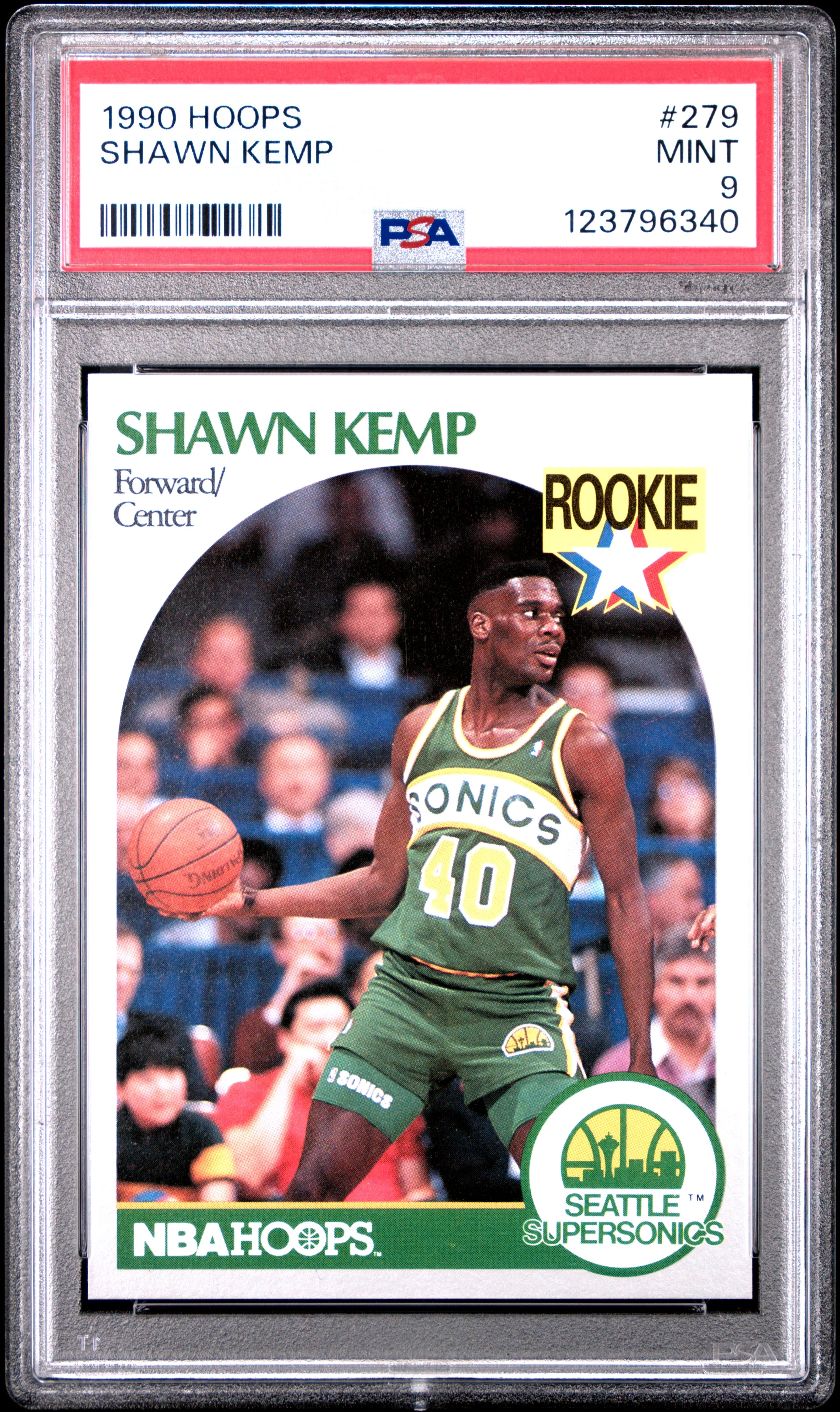 SHAWN KEMP | 1990 HOOPS 279 | PSA MINT 9
