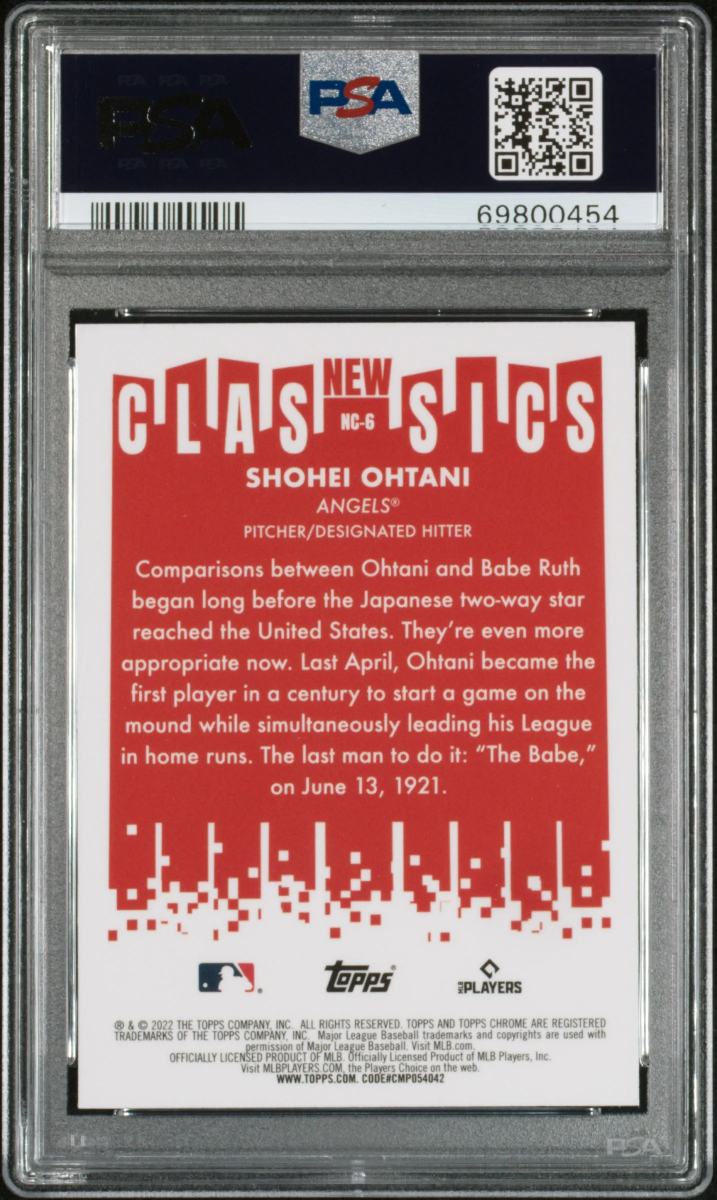 SHOHEI OHTANI | 2022 TOPPS CHROME NEW CLASSICS NC6 | NEW CLASSICS | PSA GEM MT 10 - Image 2