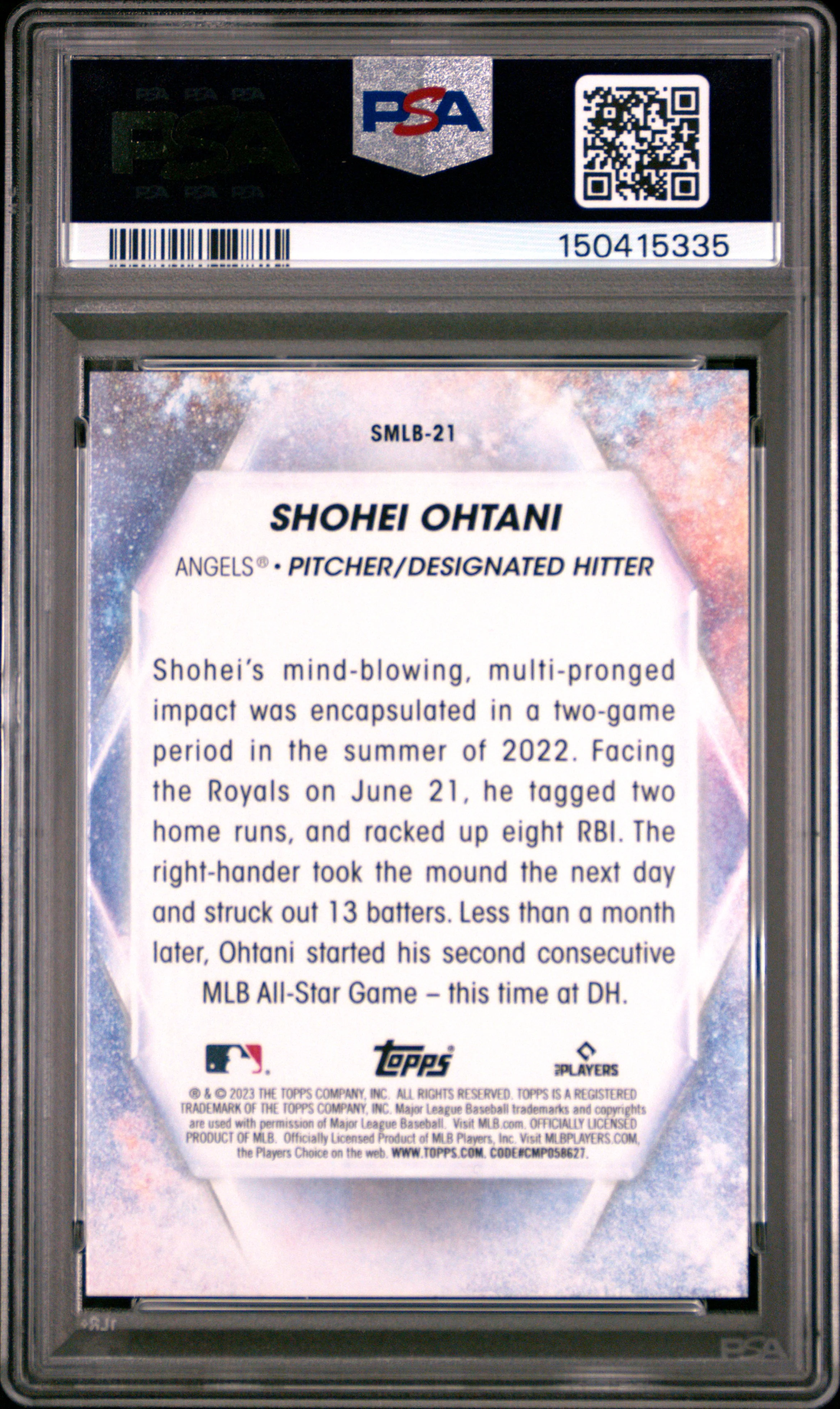 SHOHEI OHTANI | 2023 TOPPS STARS OF MLB SMLB21 | PSA MINT 9 - Image 2