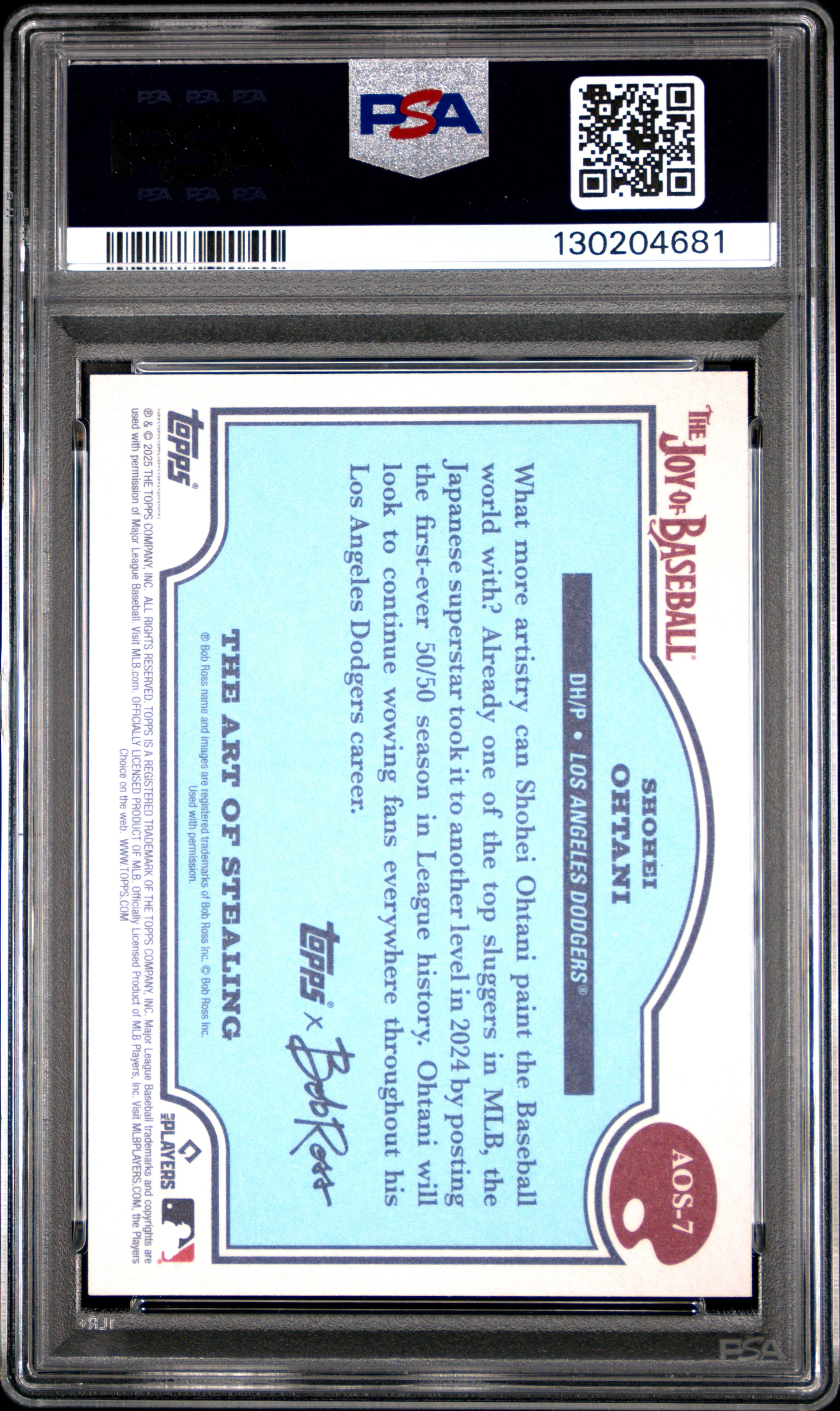 SHOHEI OHTANI | 2025 TOPPS X BOB ROSS THE JOY OF BASEBALL THE ART OF STEALING AOS-7 | PSA GEM MT 10 - Image 2