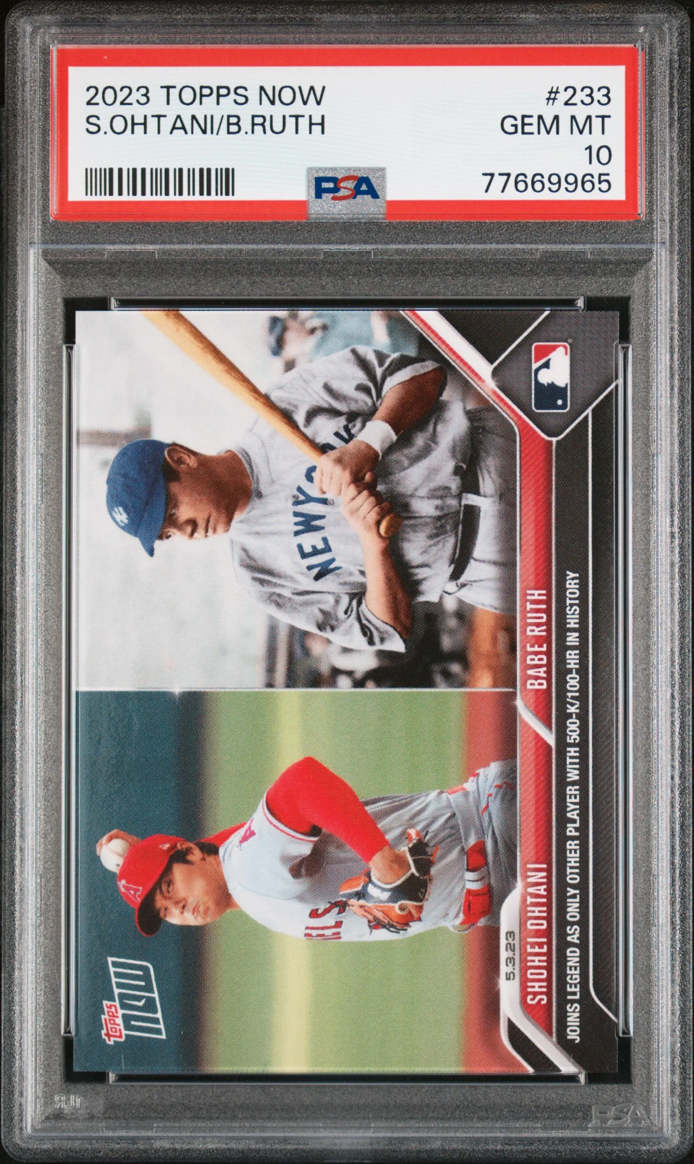 S.OHTANI/B.RUTH | 2023 TOPPS NOW 233 | PSA GEM MT 10