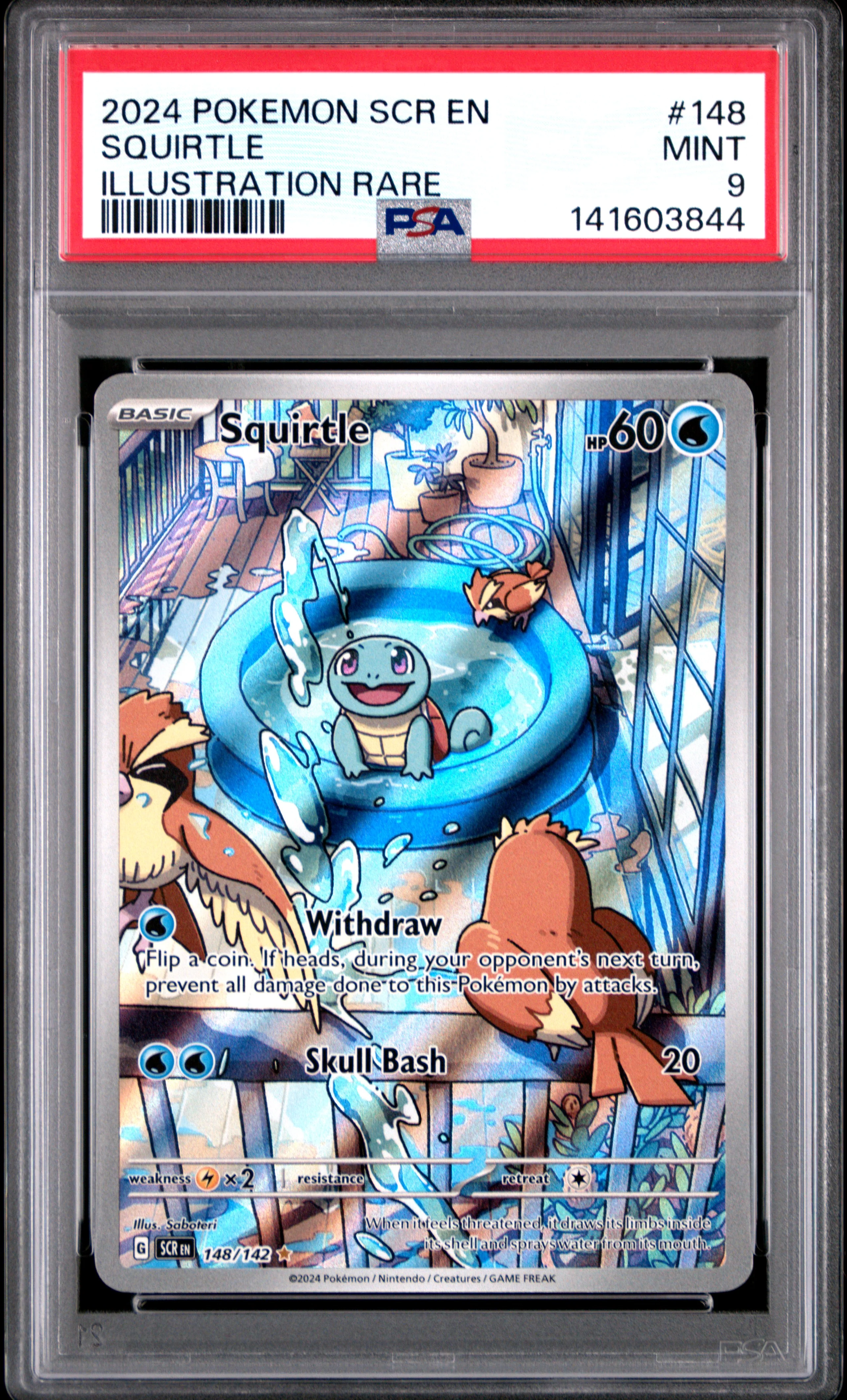 SQUIRTLE | 2024 POKEMON SCR EN-STELLAR CROWN 148 | ILLUSTRATION RARE | PSA MINT 9