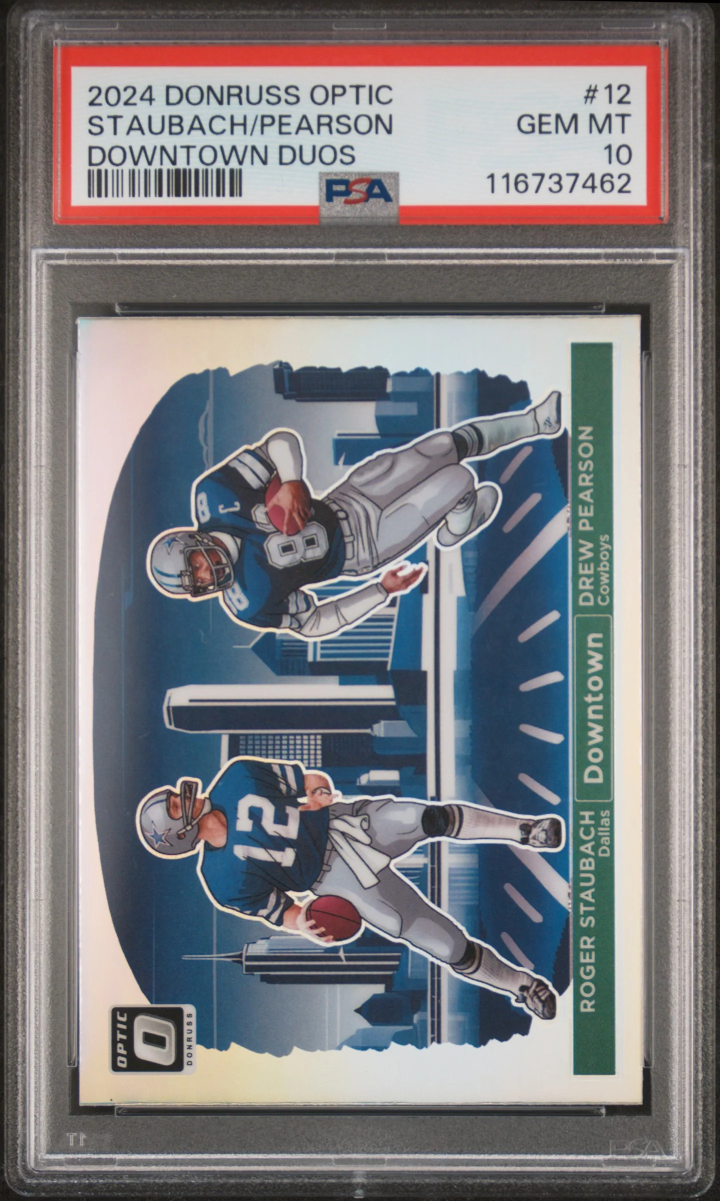 STAUBACH/PEARSON | 2024 PANINI DONRUSS OPTIC DOWNTOWN DUOS 12 | PSA GEM MT 10
