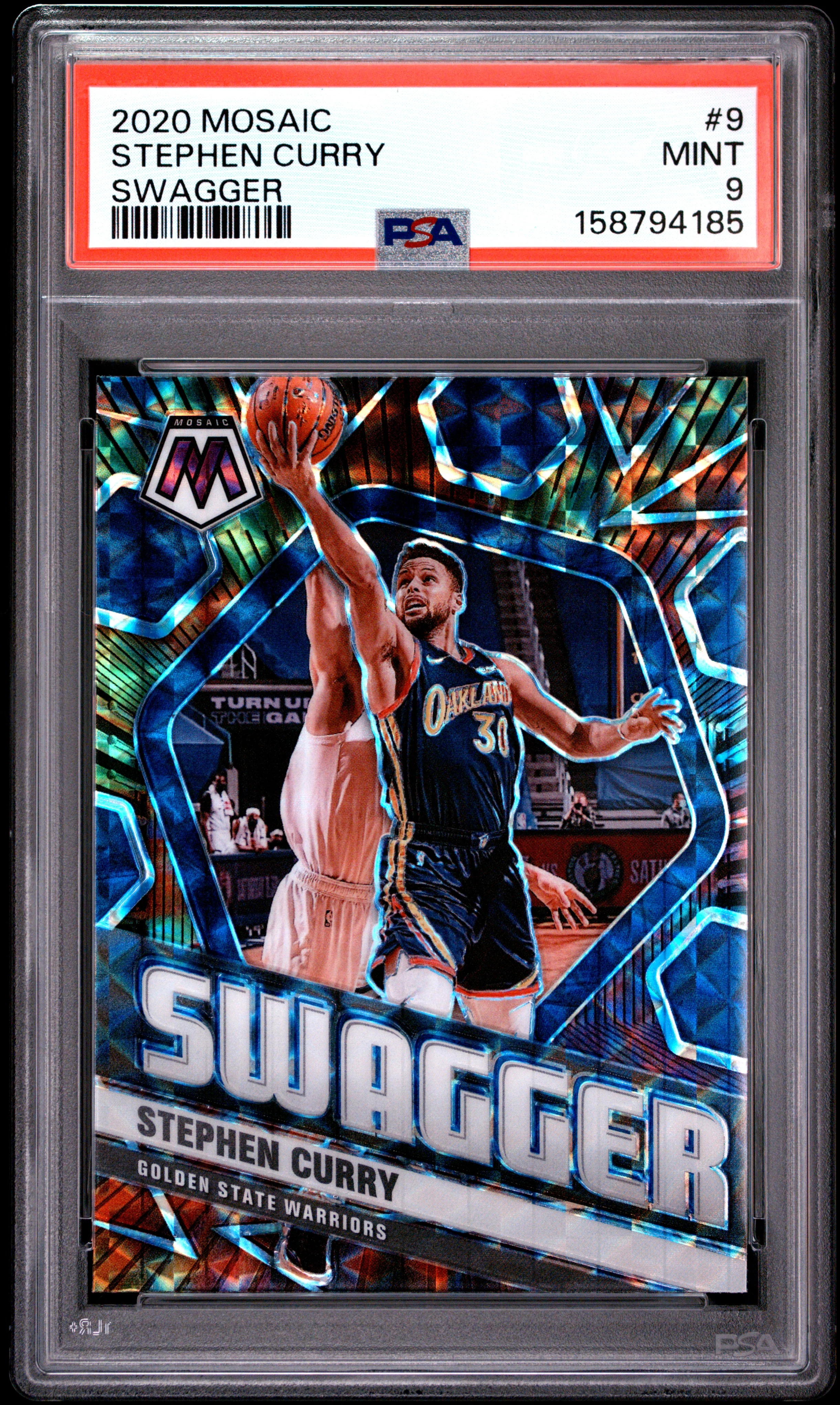 STEPHEN CURRY | 2020 PANINI MOSAIC SWAGGER 9 | SWAGGER | PSA MINT 9