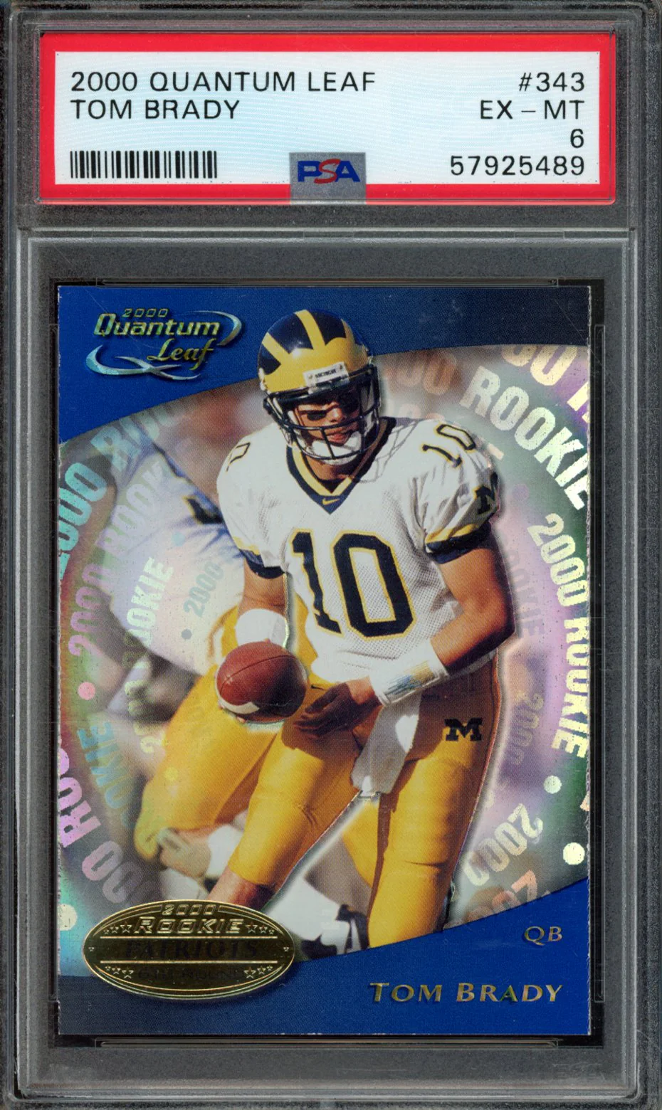 TOM BRADY | 2000 QUANTUM LEAF | PSA EX-MT 6