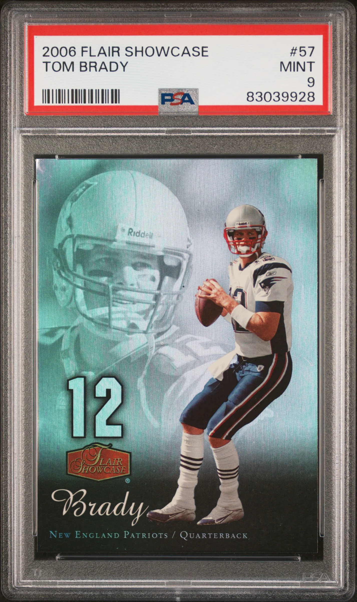 TOM BRADY | 2006 FLAIR SHOWCASE 57 | PSA MINT 9
