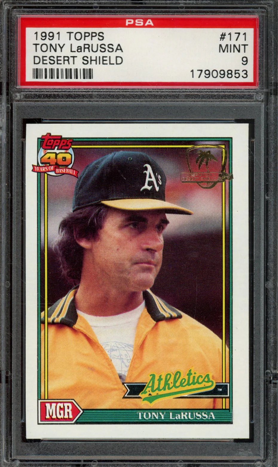 TONY LaRUSSA | 1991 TOPPS DESERT SHIELD | PSA MINT 9