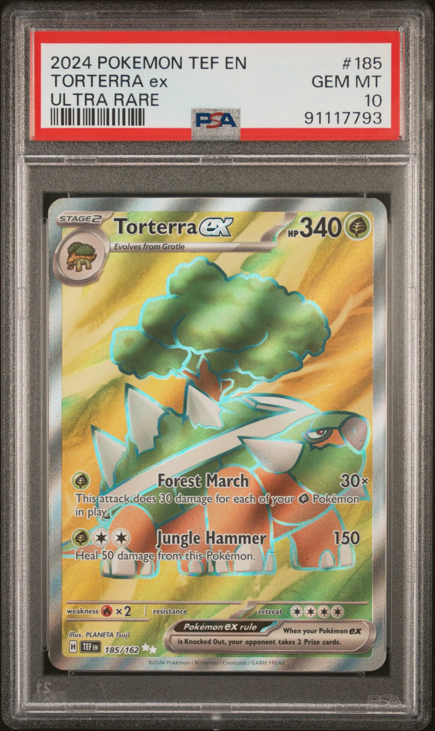 TORTERRA ex | 2024 POKEMON TEF EN-TEMPORAL FORCES 185 | ULTRA RARE | PSA GEM MT 10
