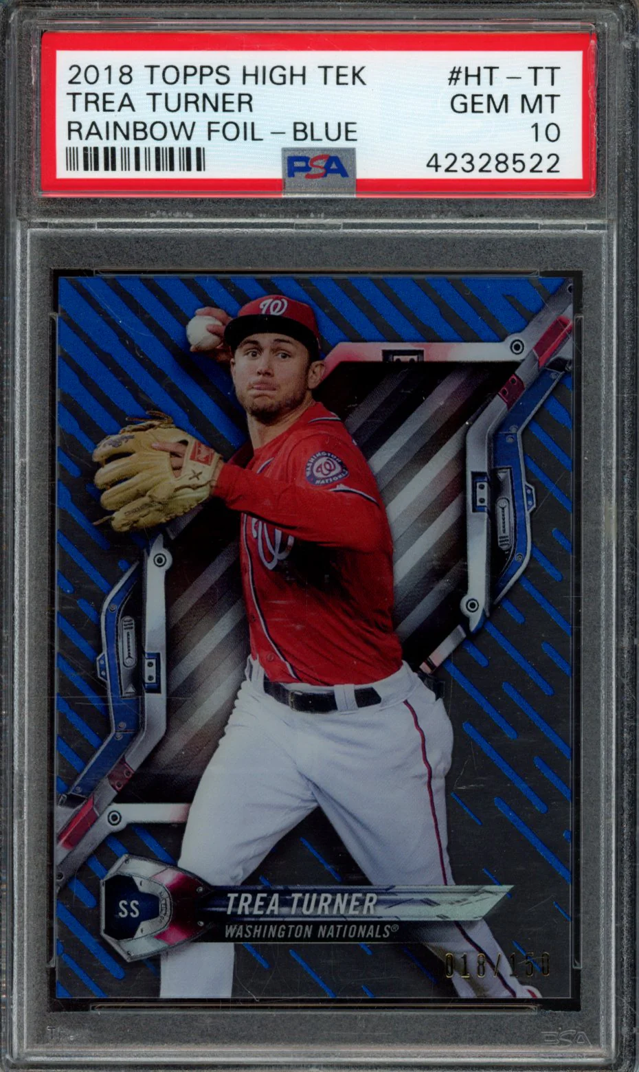 TREA TURNER | 2018 TOPPS HIGH TEK | PSA GEM MT 10