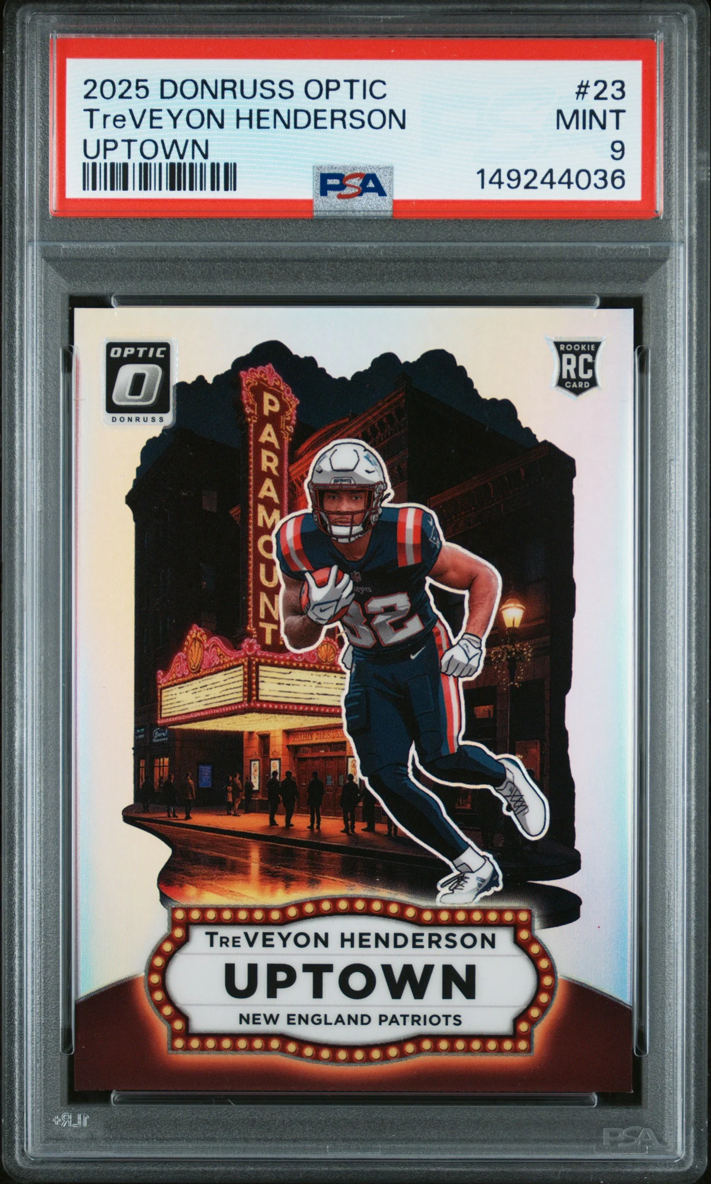 TreVEYON HENDERSON | 2025 PANINI DONRUSS OPTIC UPTOWN 23 | PSA MINT 9