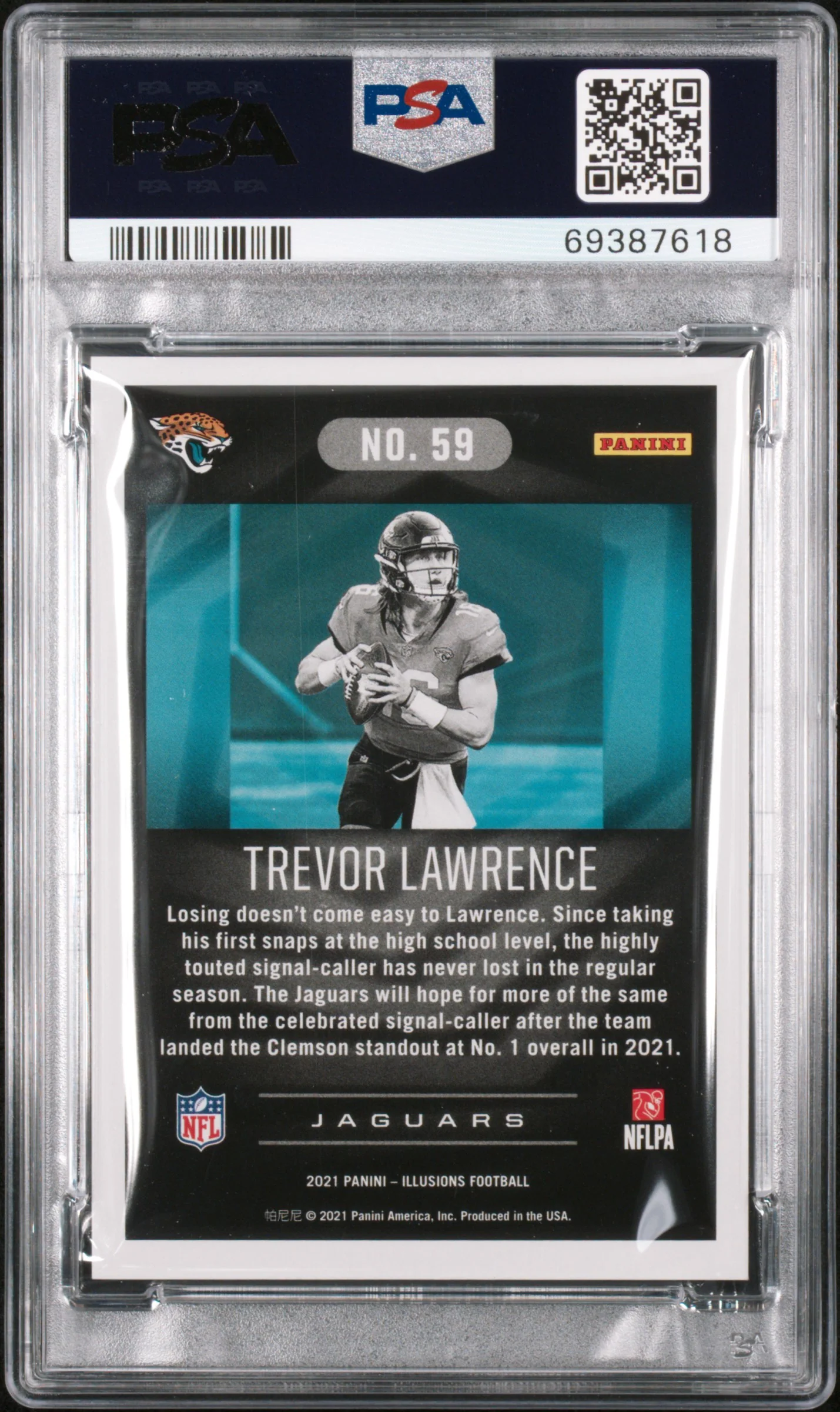 TREVOR LAWRENCE | 2021 PANINI ILLUSIONS 59 | PSA MINT 9 - Image 2