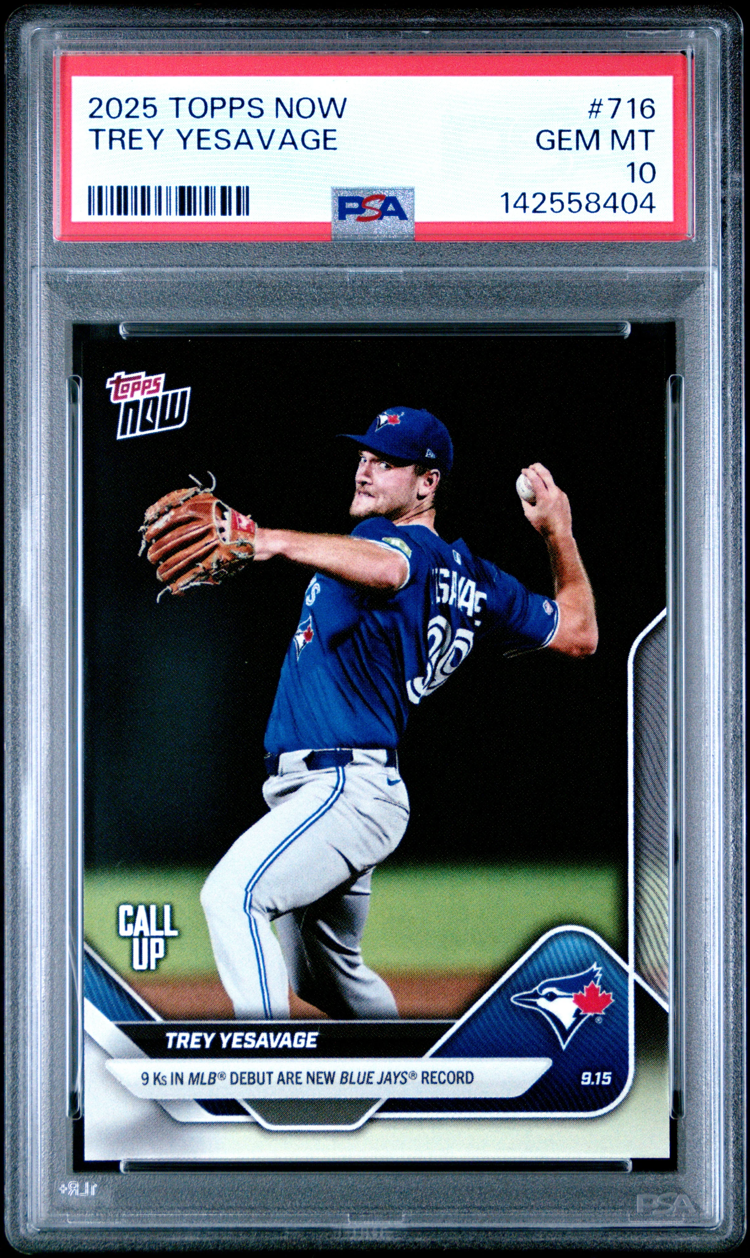 TREY YESAVAGE | 2025 TOPPS NOW 716 | PSA GEM MT 10