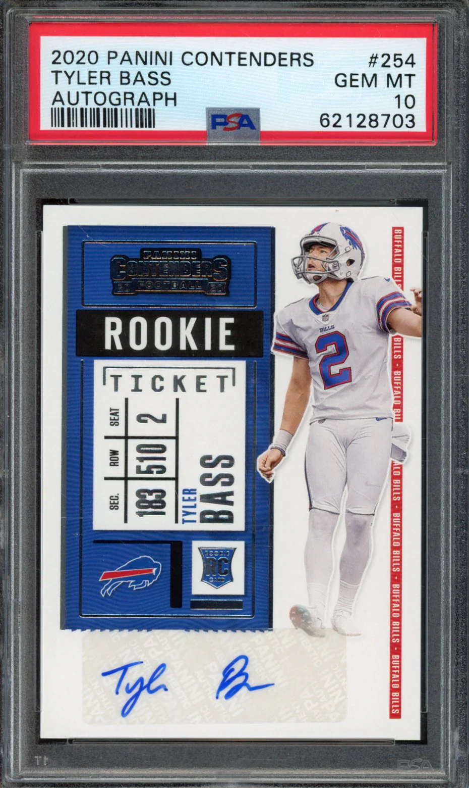 TYLER BASS | 2020 PANINI CONTENDERS | PSA GEM MT 10