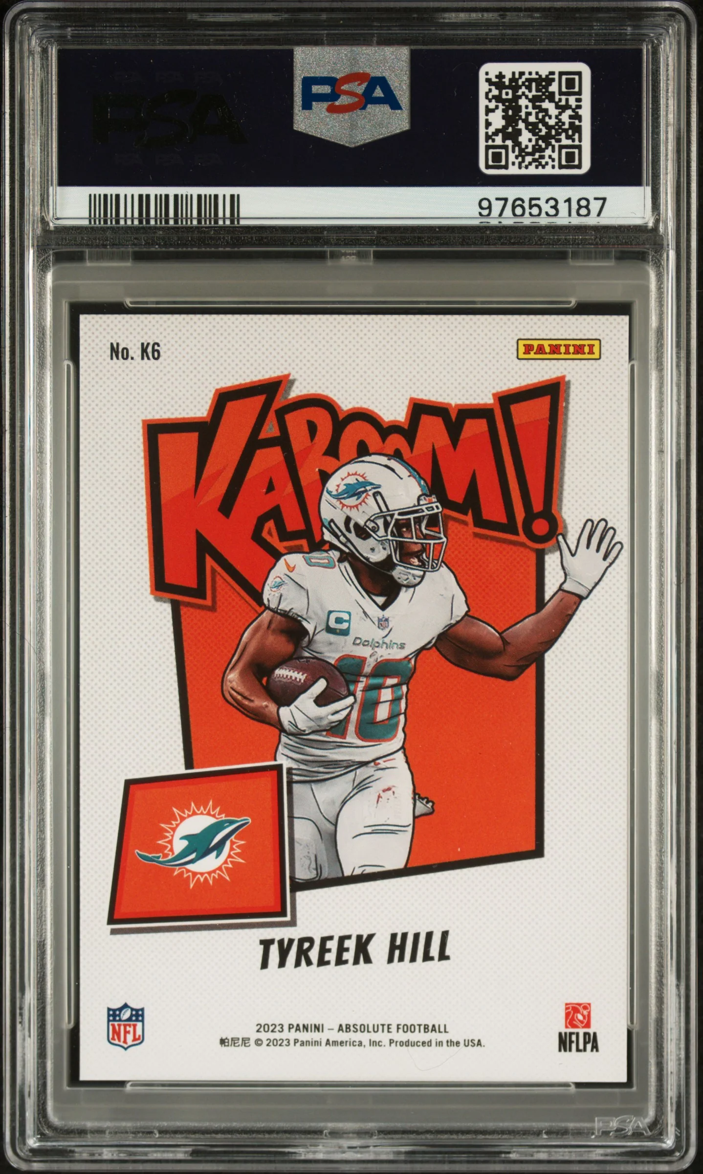 TYREEK HILL | 2023 PANINI ABSOLUTE KABOOM! VERTICAL K6 | PSA GEM MT 10 - Image 2