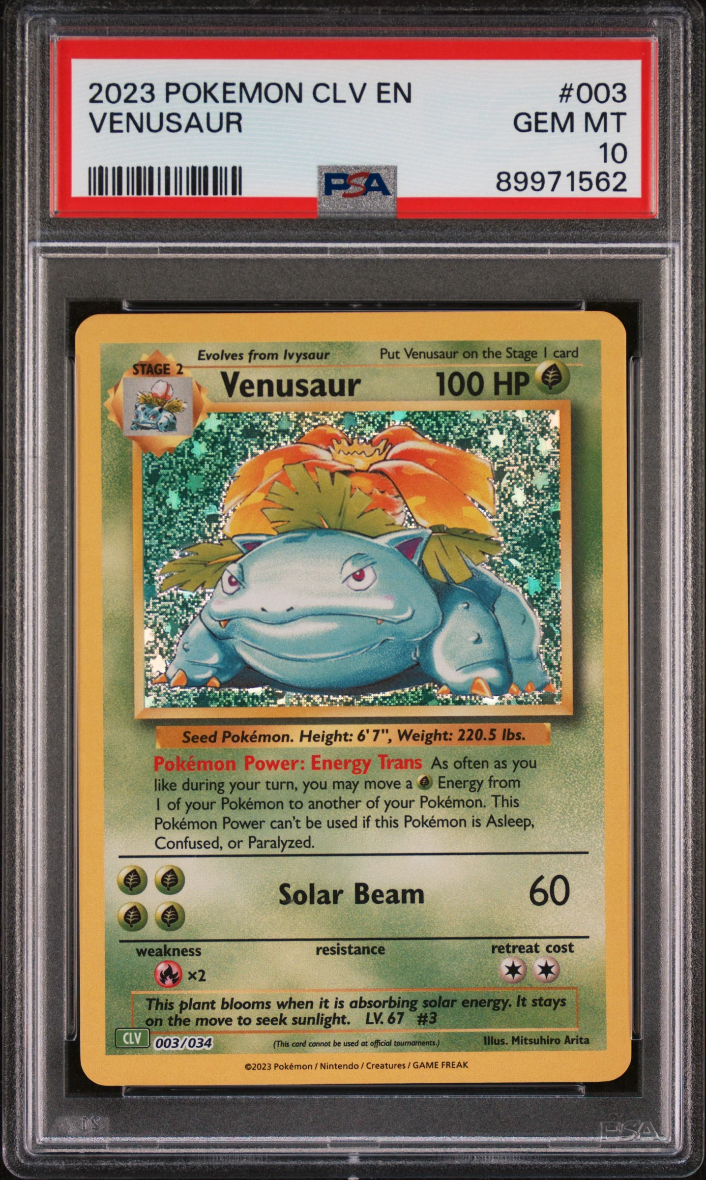VENUSAUR | 2023 POKEMON CLV-TRADING CARD GAME CLASSIC VENUSAUR & LUGIA ex DECK 003 | PSA GEM MT 10