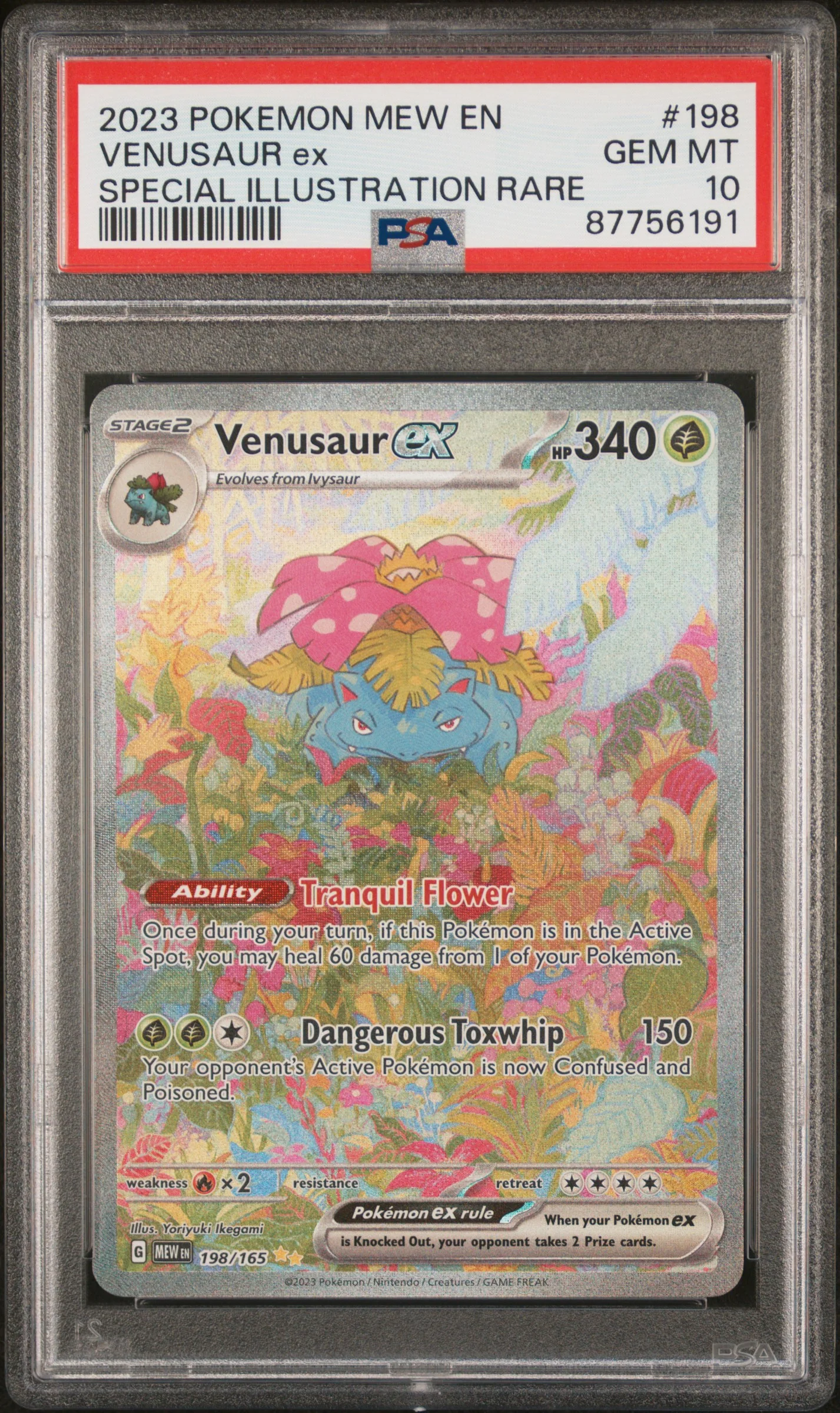 VENUSAUR ex | 2023 POKEMON MEW EN-151 198 | SPECIAL ILLUSTRATION RARE | PSA GEM MT 10