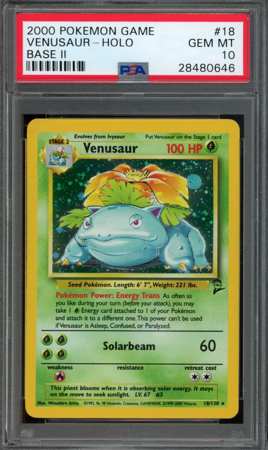 VENUSAUR-HOLO | 2000 POKEMON GAME BASE II | PSA GEM MT 10