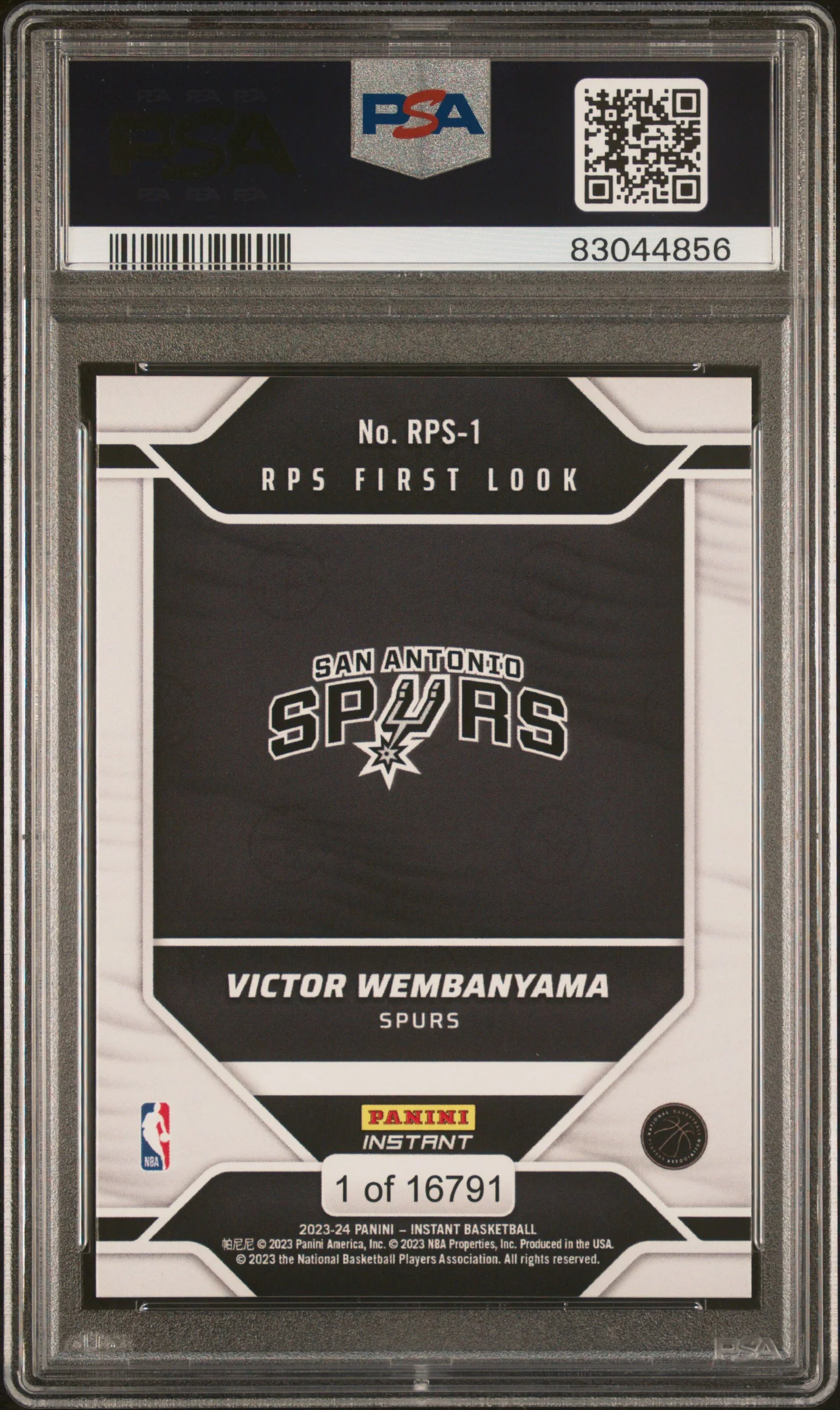 VICTOR WEMBANYAMA | 2023 PANINI INSTANT RPS FIRST LOOK RPS1 | PSA GEM MT 10 - Image 2