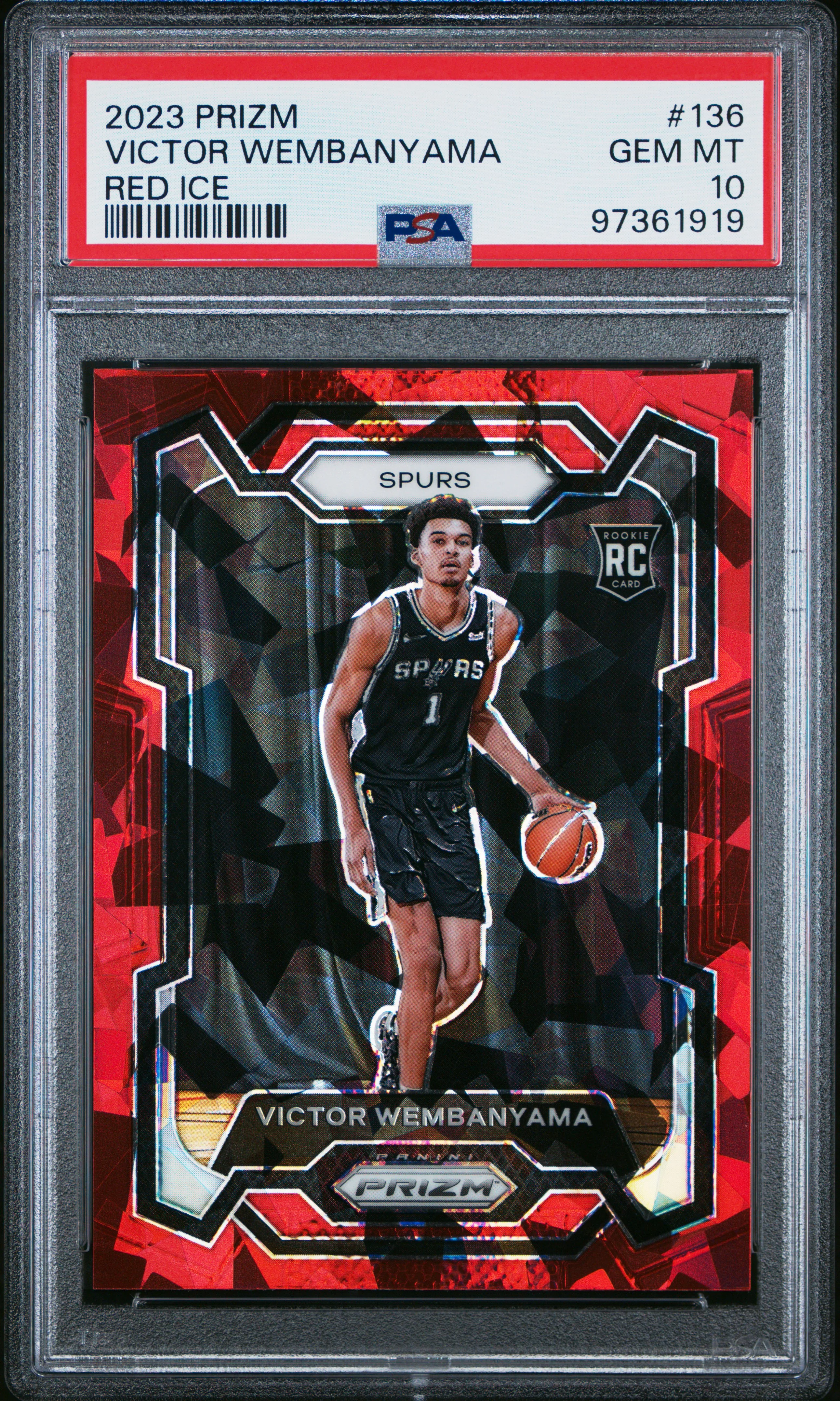VICTOR WEMBANYAMA | 2023 PANINI PRIZM 136 | RED ICE | PSA GEM MT 10