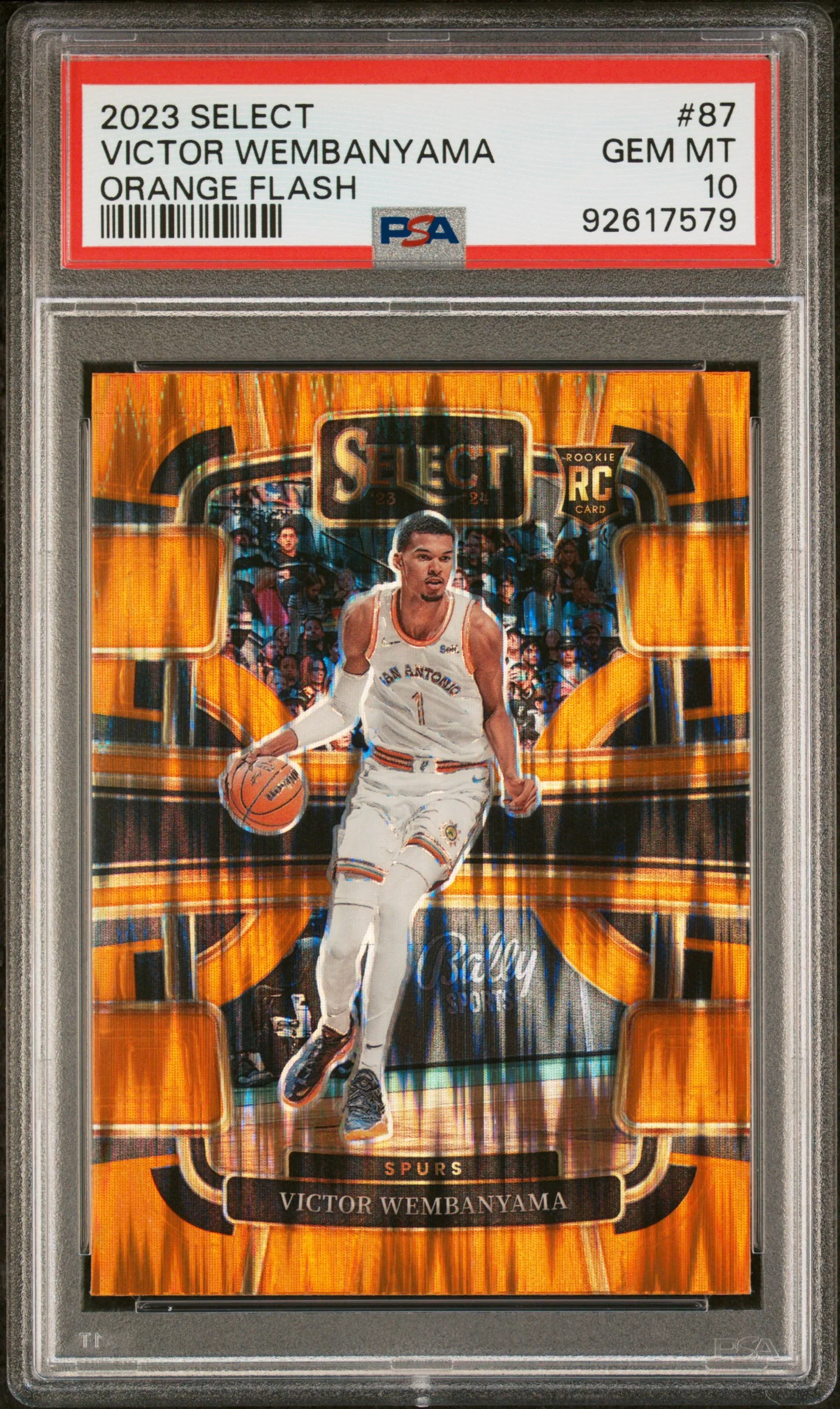 VICTOR WEMBANYAMA | 2023 PANINI SELECT 87 | ORANGE FLASH | PSA GEM MT 10