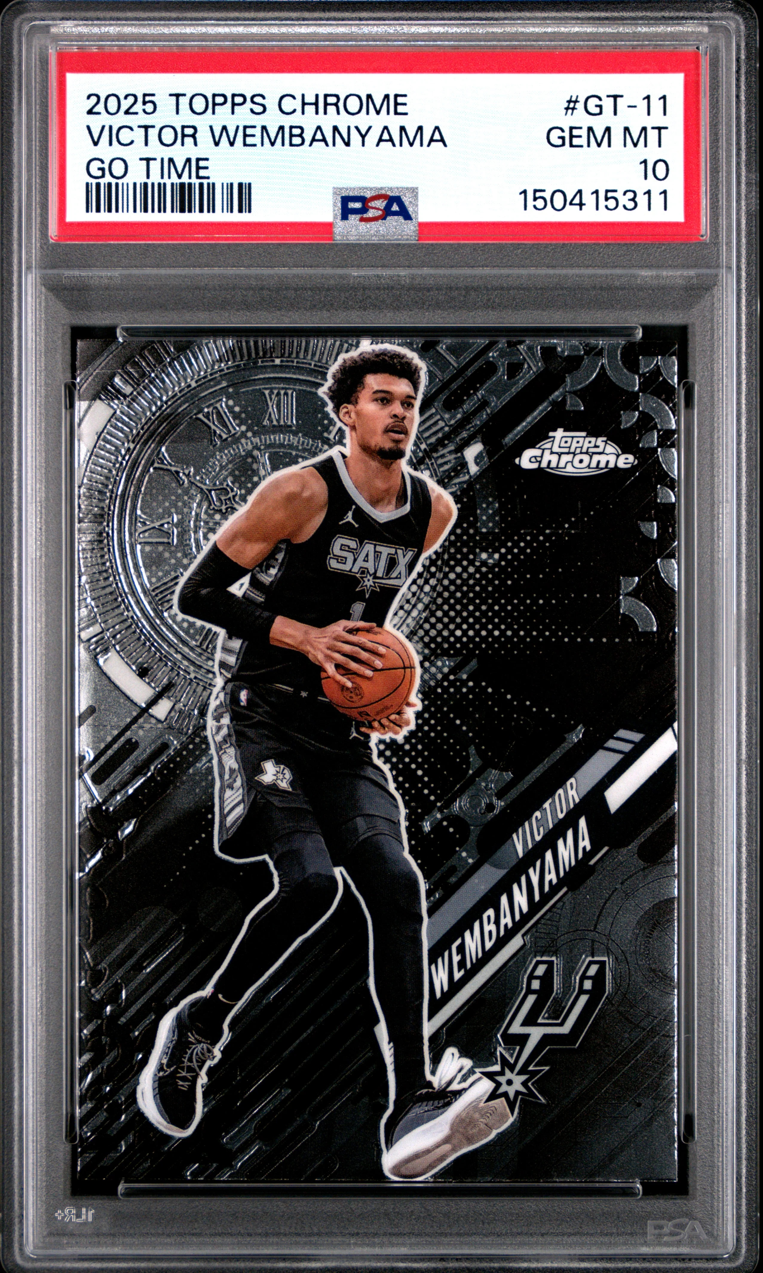 VICTOR WEMBANYAMA | 2025 TOPPS CHROME GO TIME GT-11 | PSA GEM MT 10