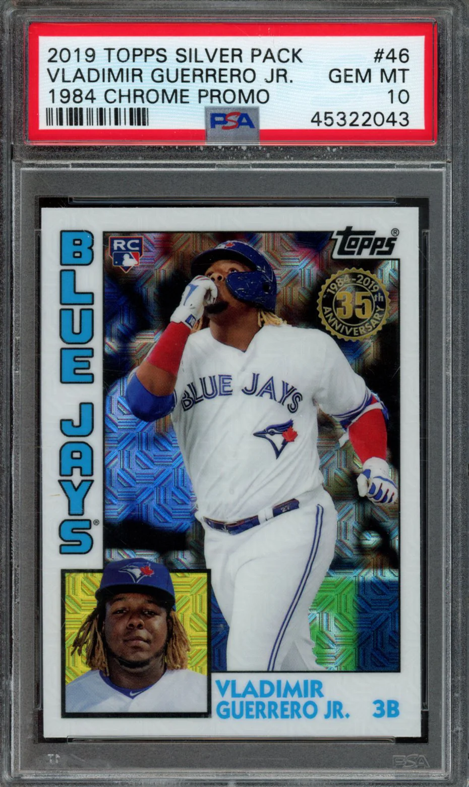 VLADIMIR GUERRERO JR. | 2019 TOPPS SILVER PACK 1984 CHROME PROMO | PSA GEM MT 10